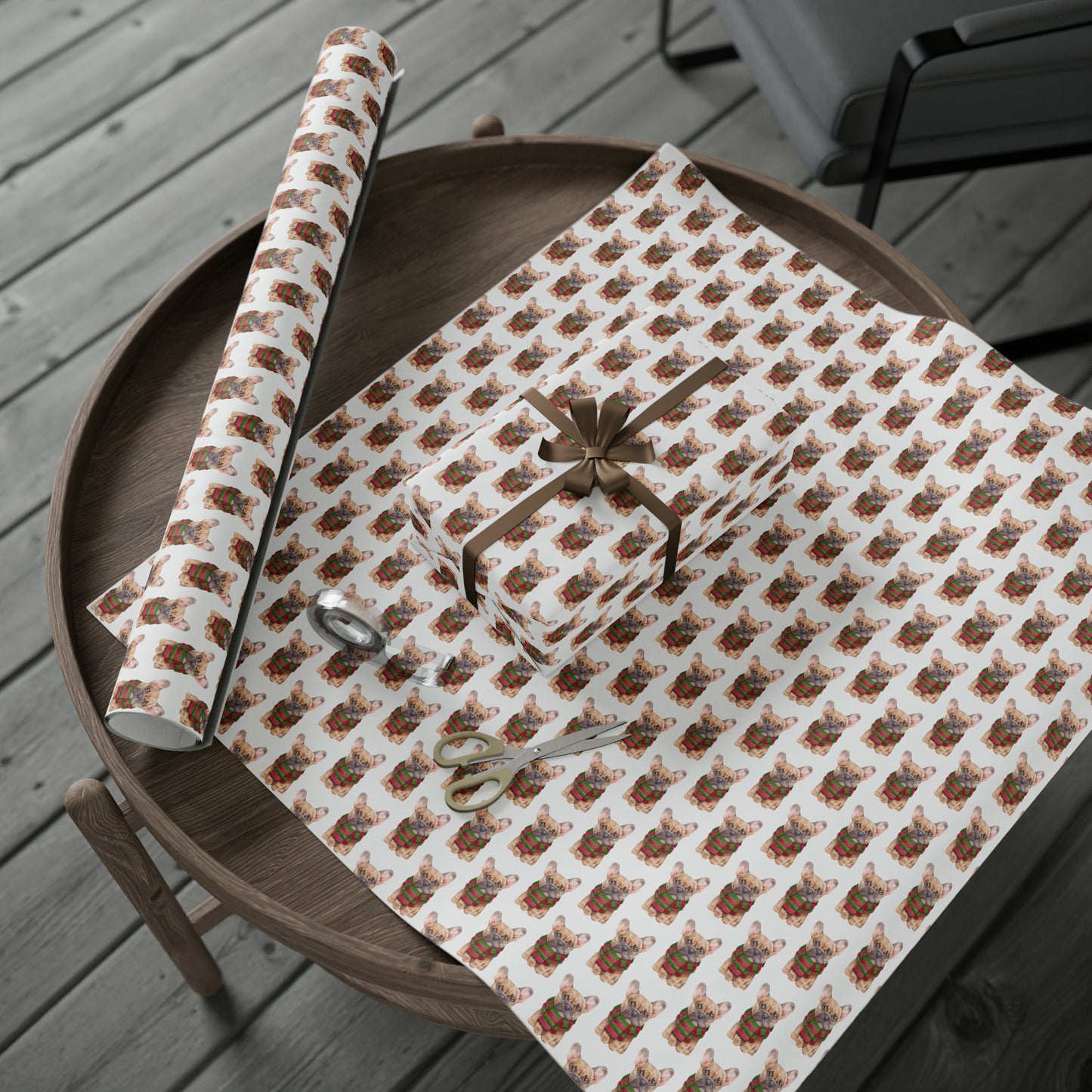 New Sizes: French Bulldog (Frenchie) White Wrapping Paper - Finleys Online