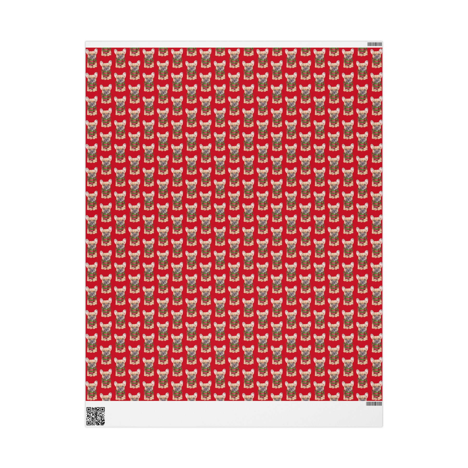 New Sizes: French Bulldog (Frenchie) Red Wrapping Paper - Finleys Online