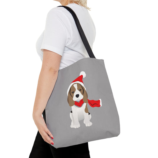 Holiday Beagle Tote - Light Grey - Finleys Online