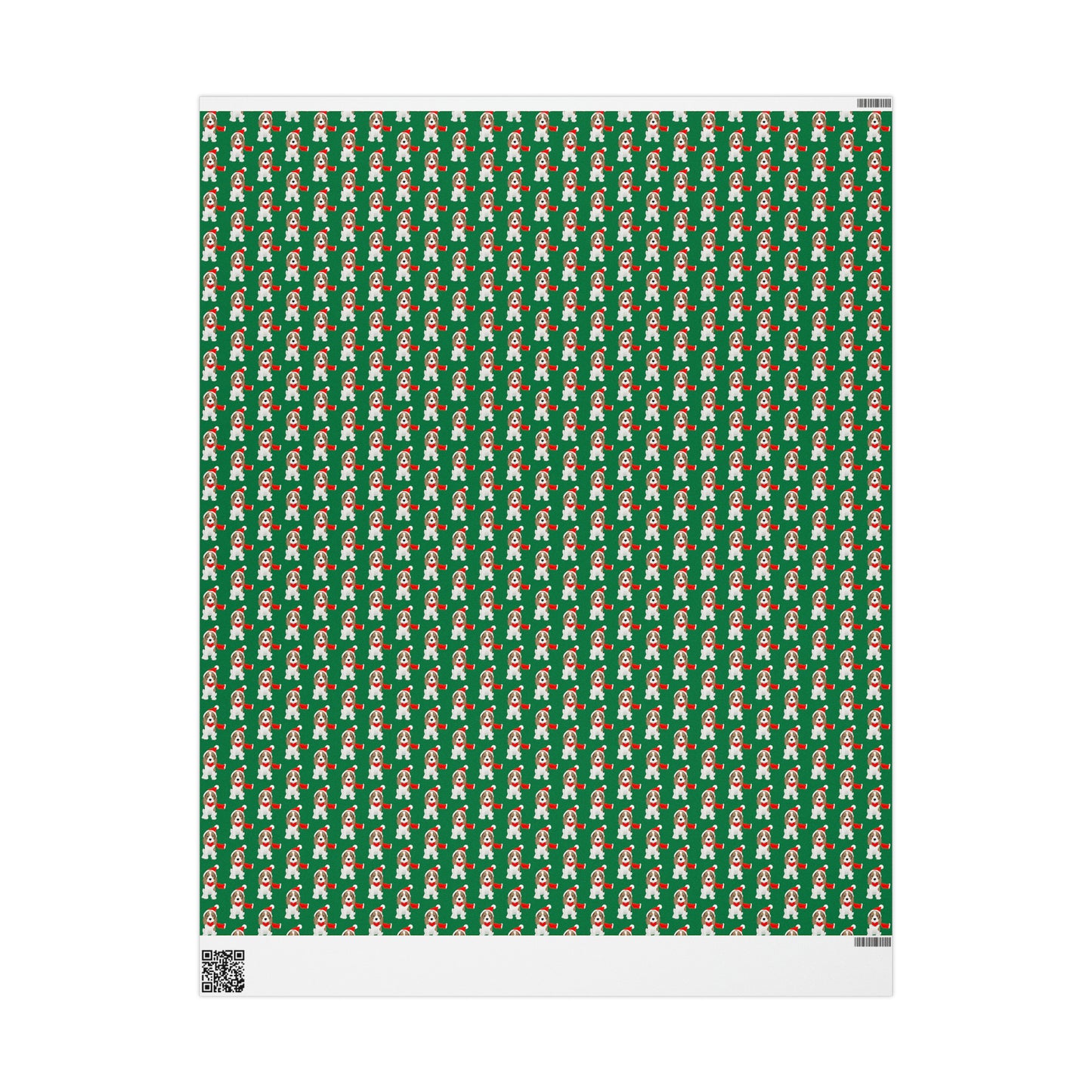 New Sizes: Beagle Puppy Green Wrapping Paper - Finleys Online