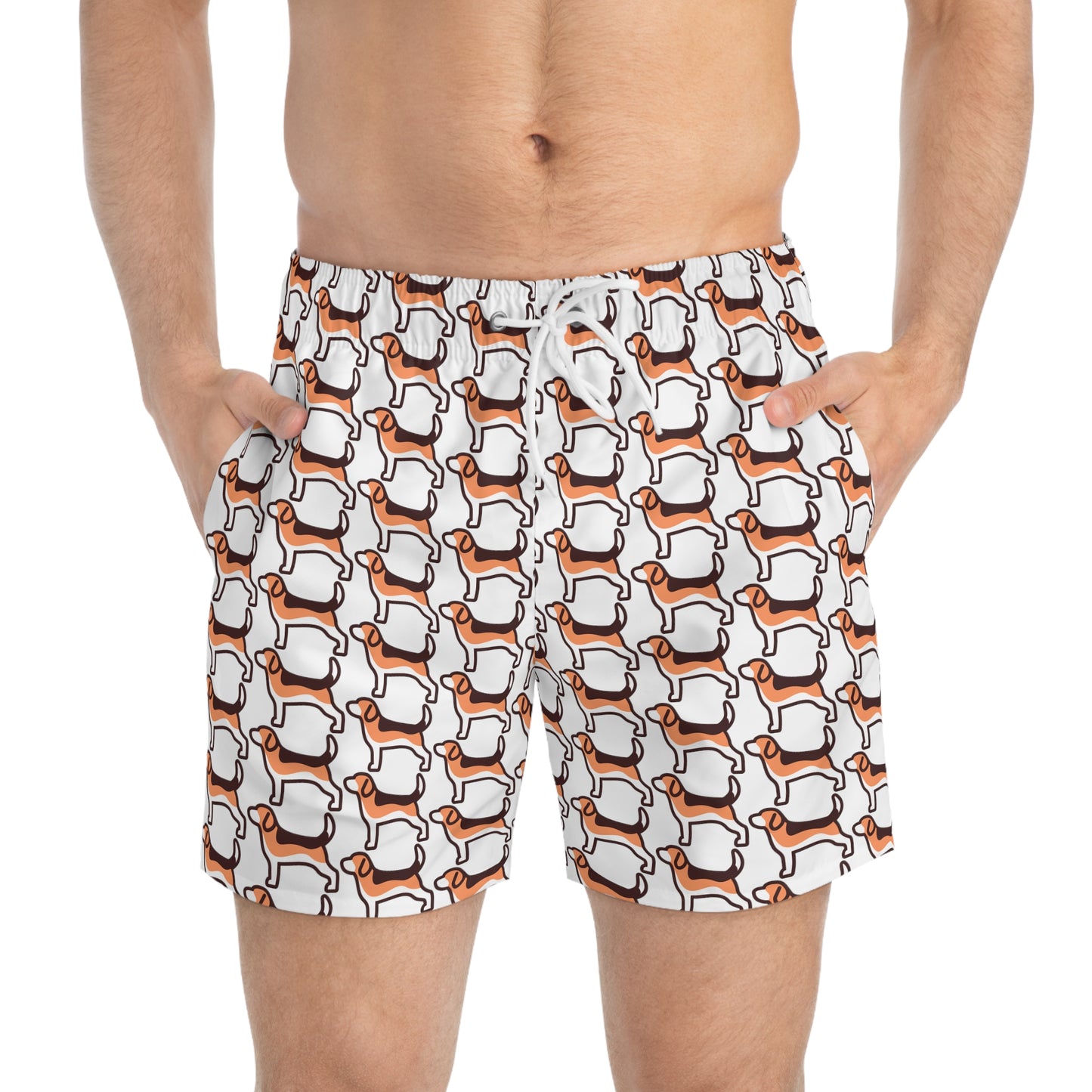 Modern Beagle Swim Trunks - White - Finleys Online