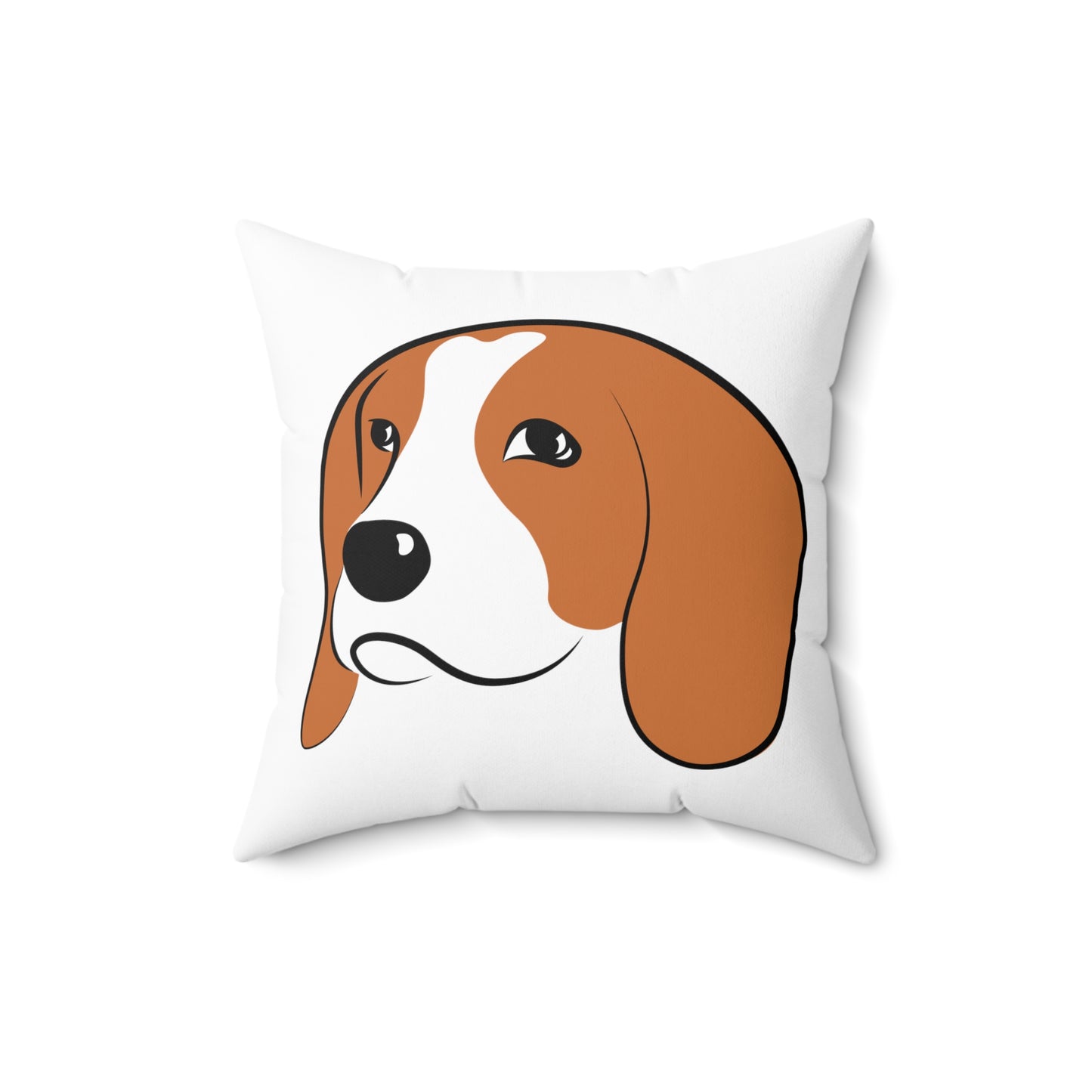 Beagle Face Spun Polyester Square Pillow - Finleys Online