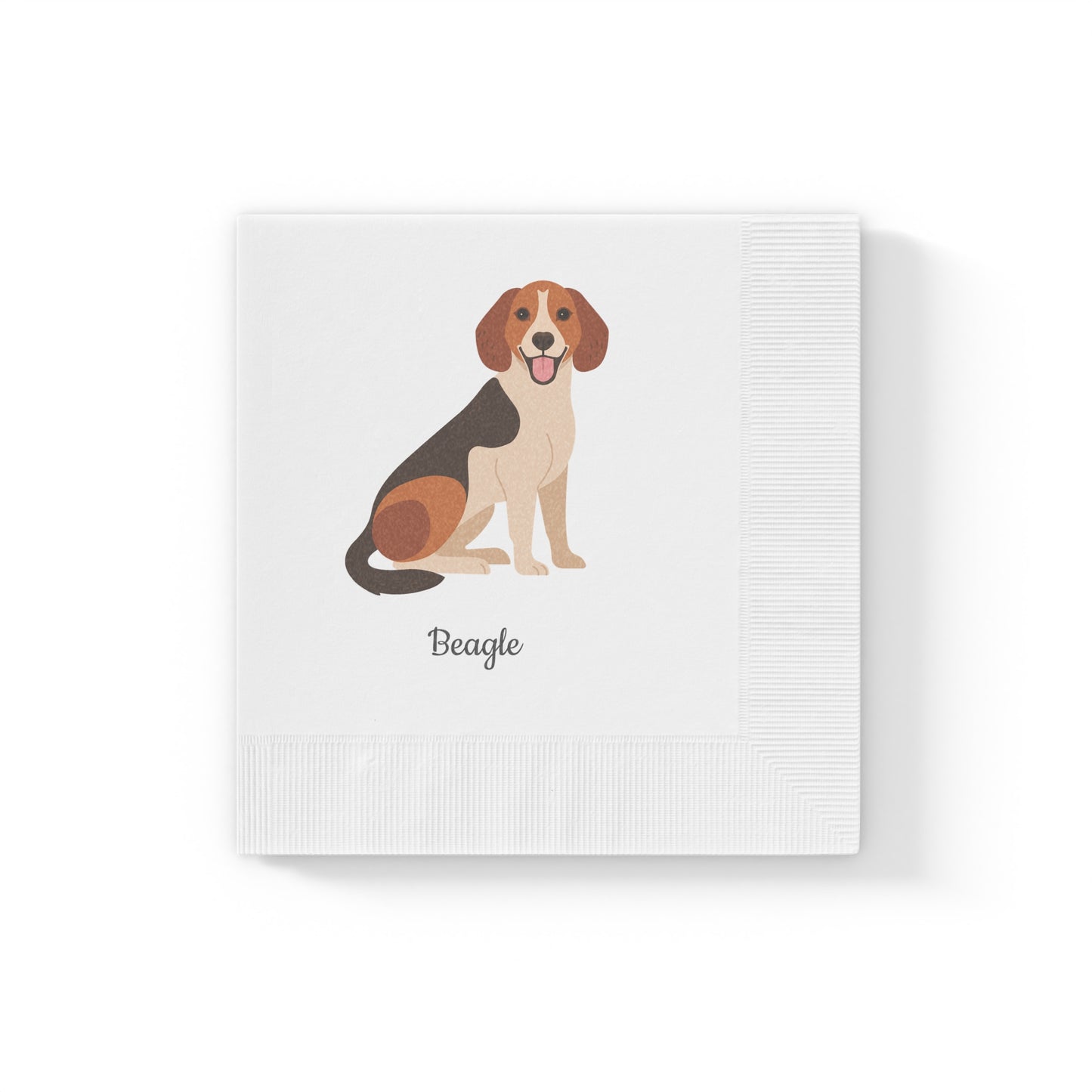 Sitting Beagle White Coined Napkins - Finleys Online