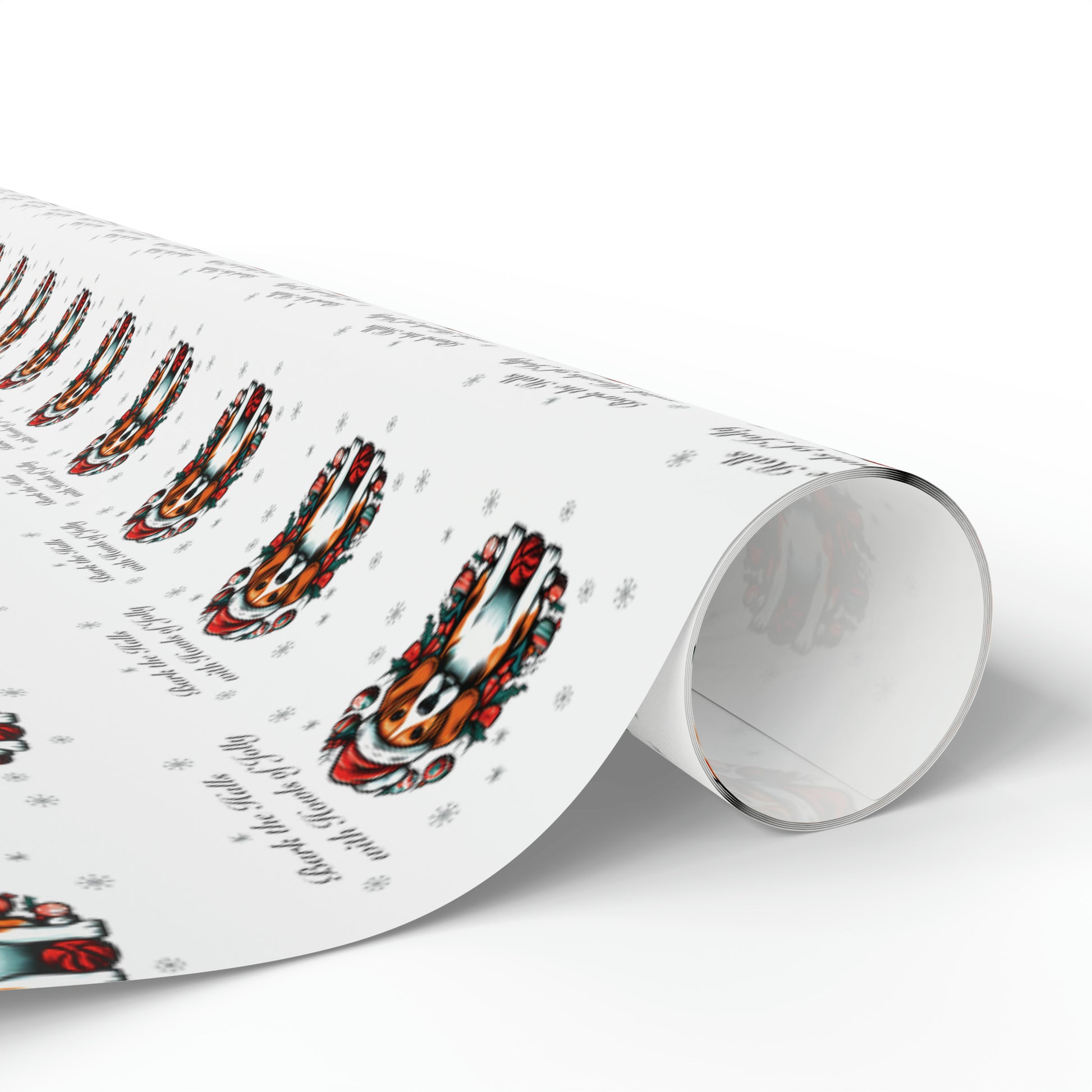 "Bark the Halls with Howls of Jolly" Beagle Wrapping Paper - Finleys Online