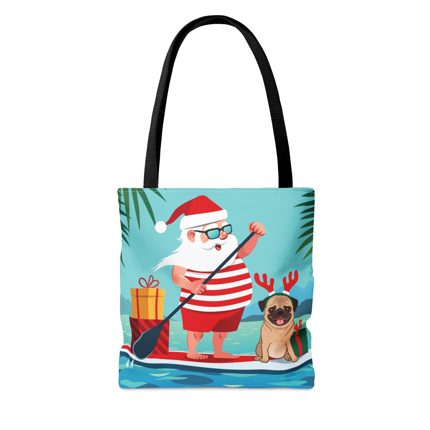 Santa & Pug Holiday Tote Bag - Finleys Online