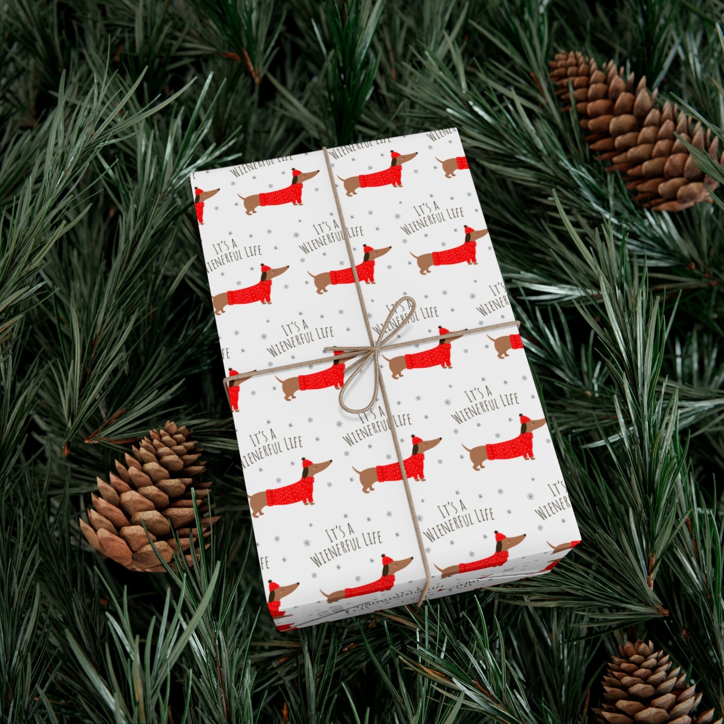 "It's a Wienerful Life" Dachshund Wrapping Paper