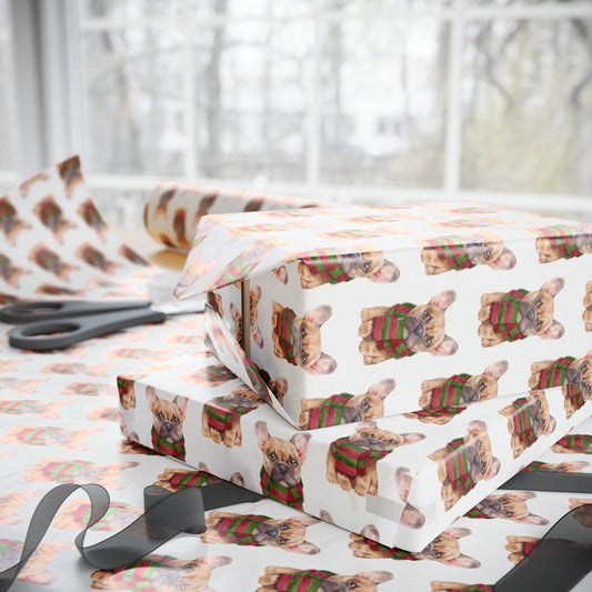 New Sizes: French Bulldog (Frenchie) White Wrapping Paper - Finleys Online