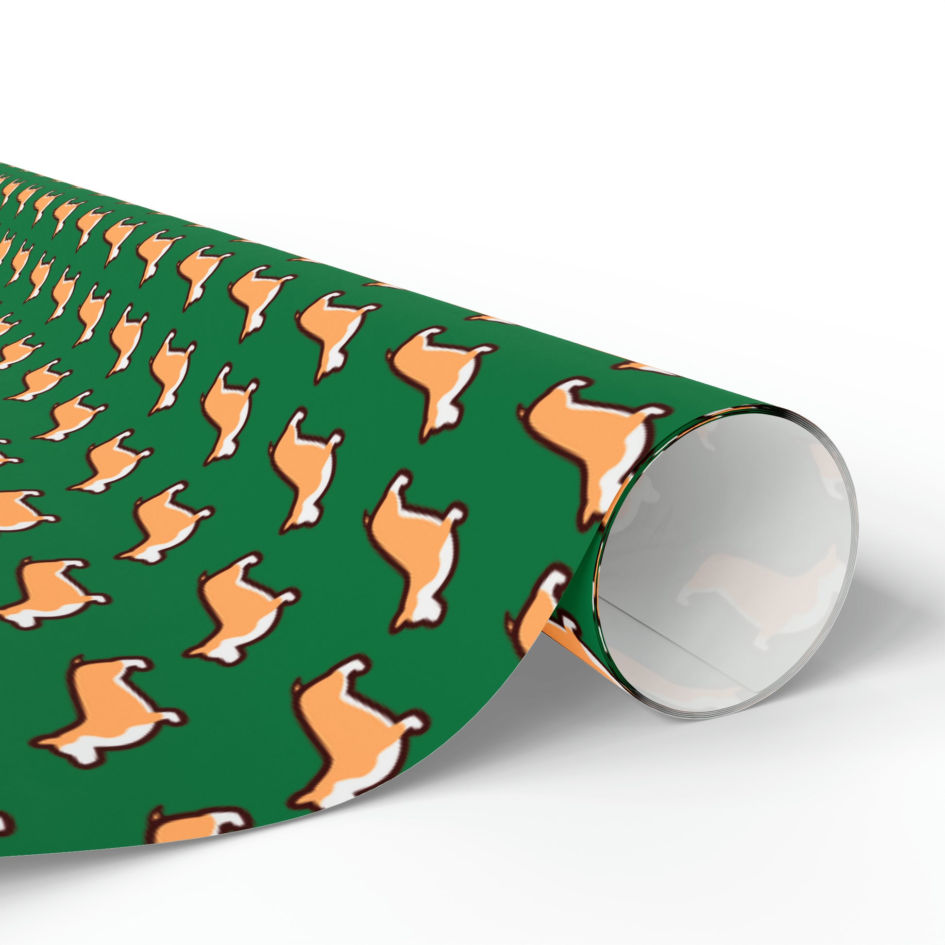 Modern Corgi Green Wrapping Paper - Finleys Online