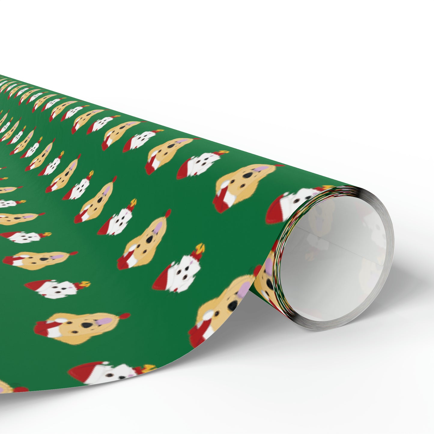 Golden Retriever & Maltipoo Holiday Wrapping Paper - Green - Finleys Online