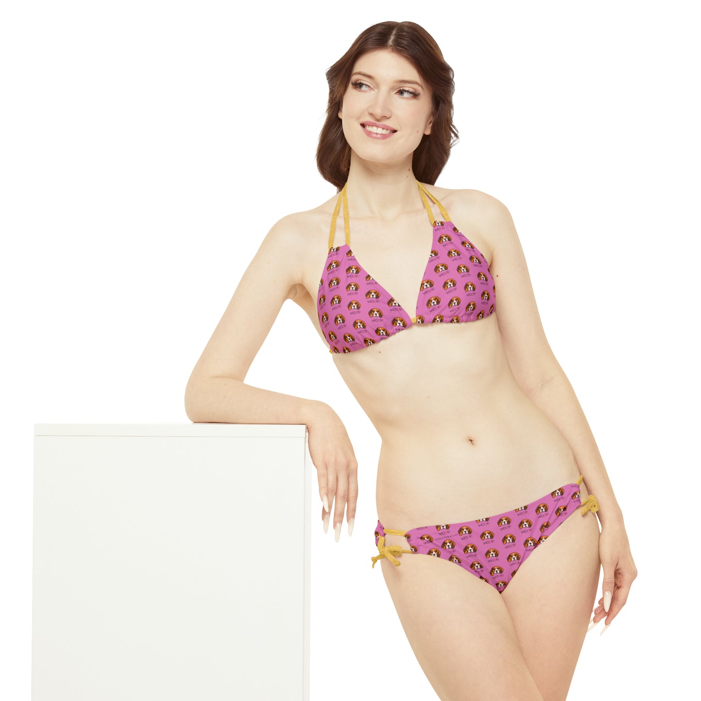 Beagle Woof! Strappy Bikini Set - Pink - Finleys Online