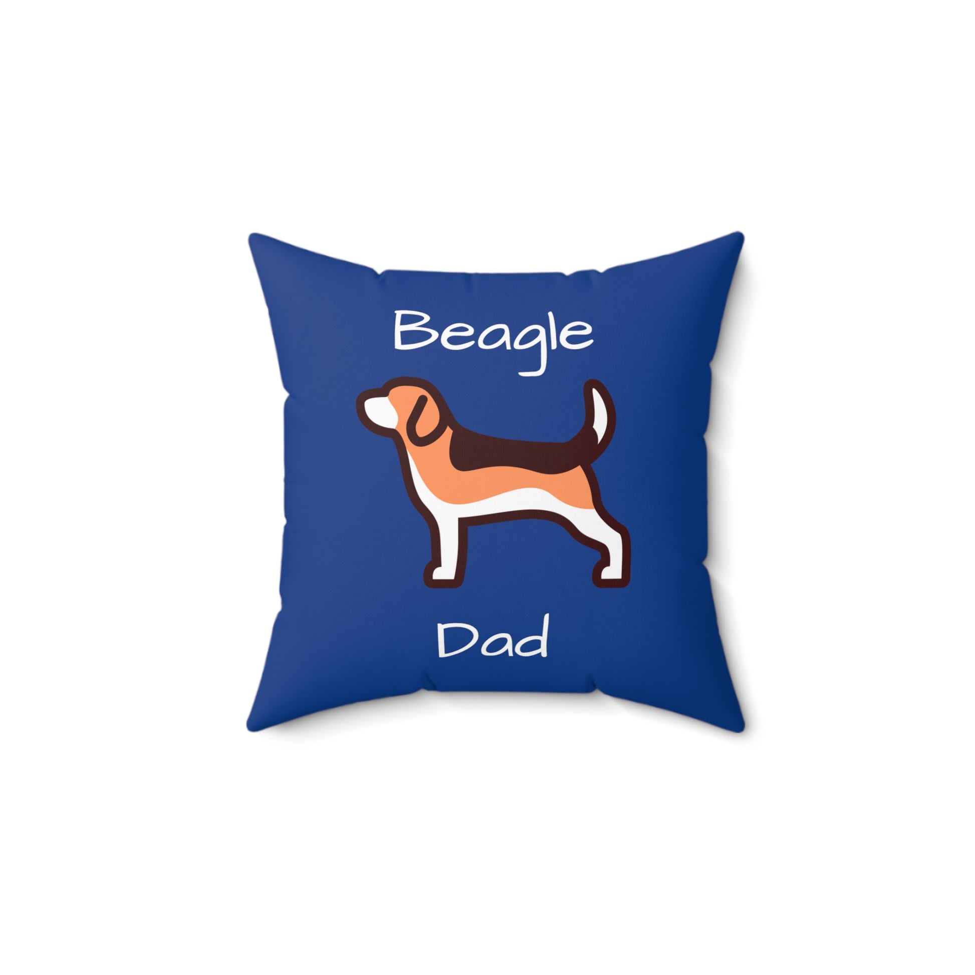 Beagle Dad Spun Polyester Square Pillow - Navy Blue - Finleys Online