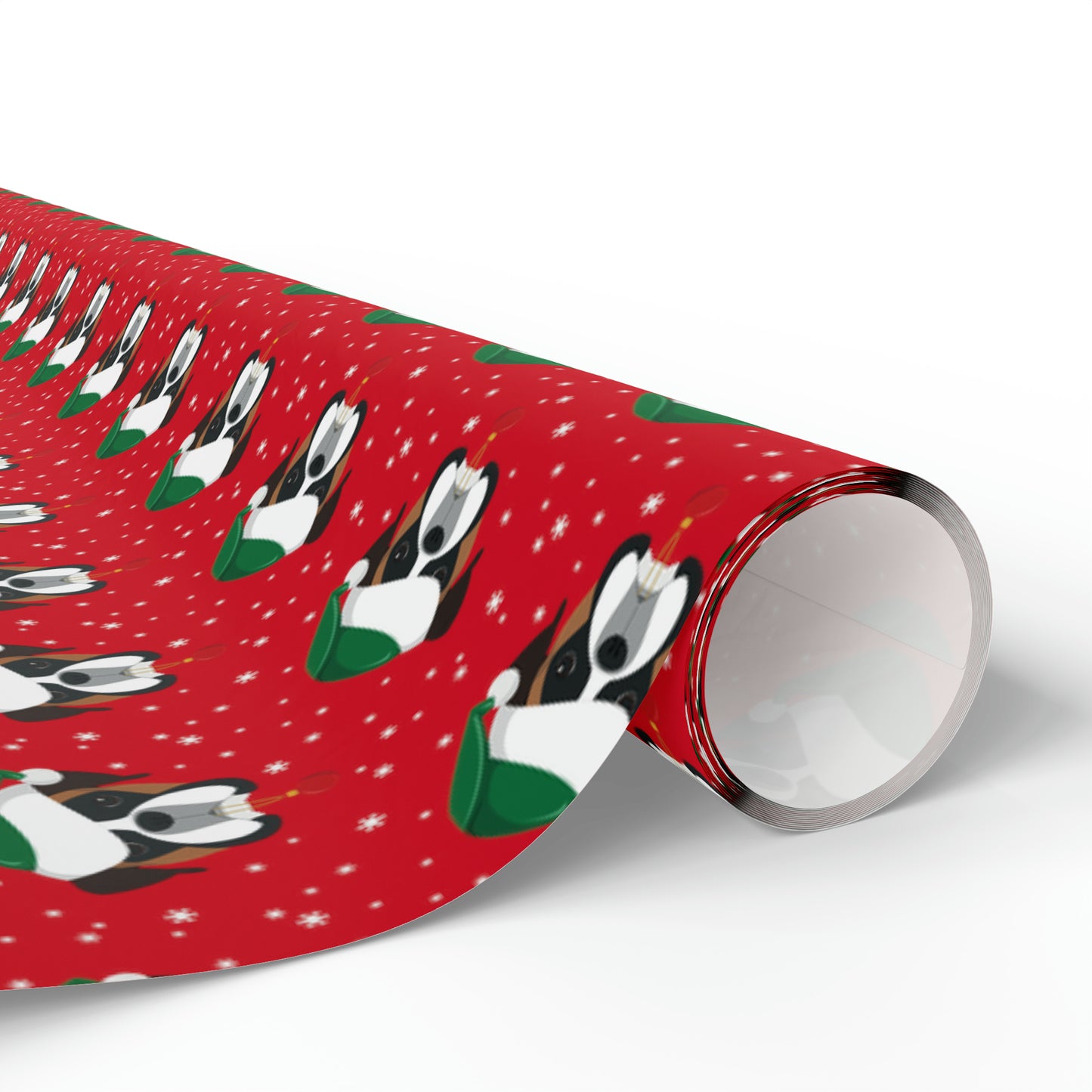 Santa Boxer (dog) Holiday Wrapping Paper - Red - Finleys Online