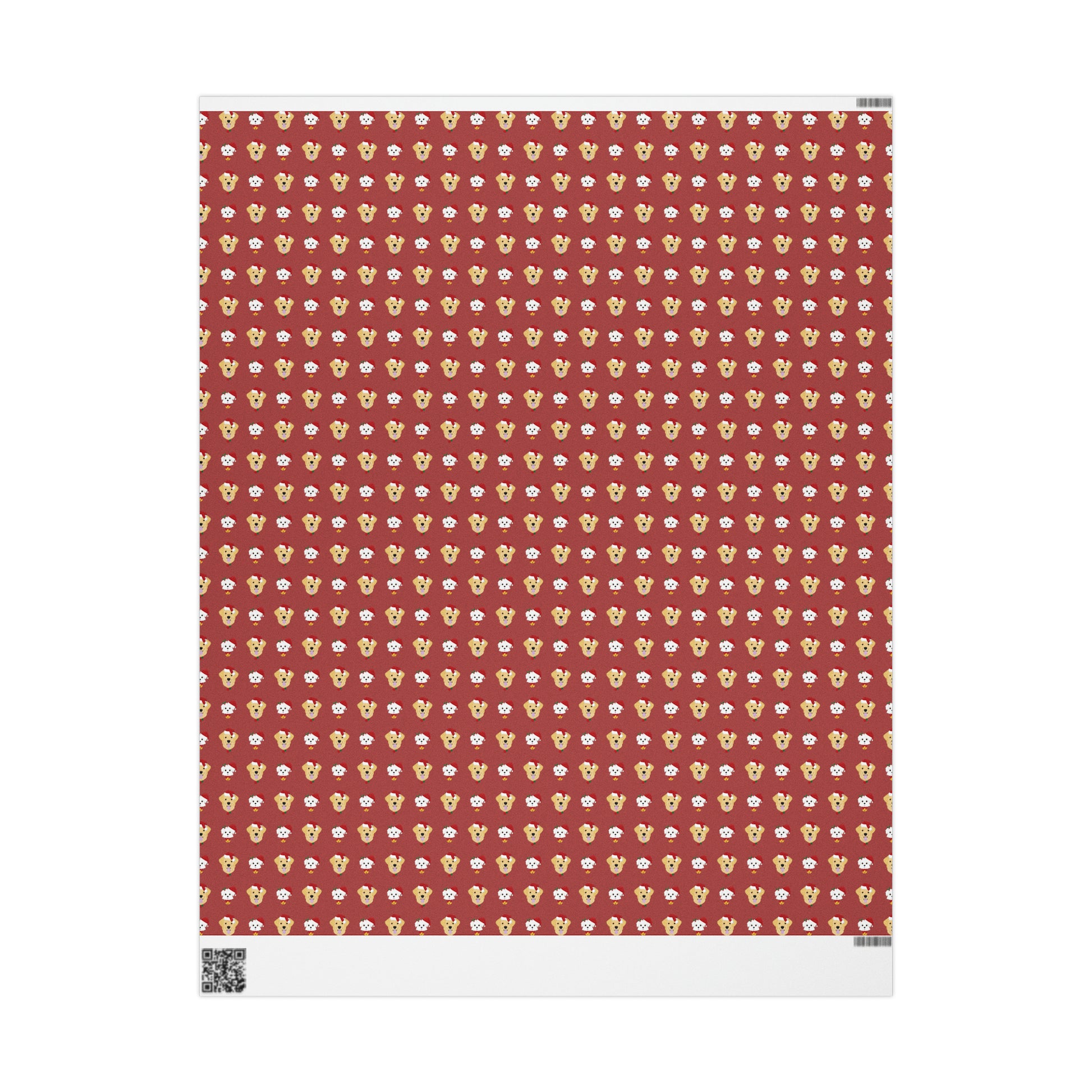 Golden Retriever & Maltipoo Holiday Wrapping Paper - Red - Finleys Online