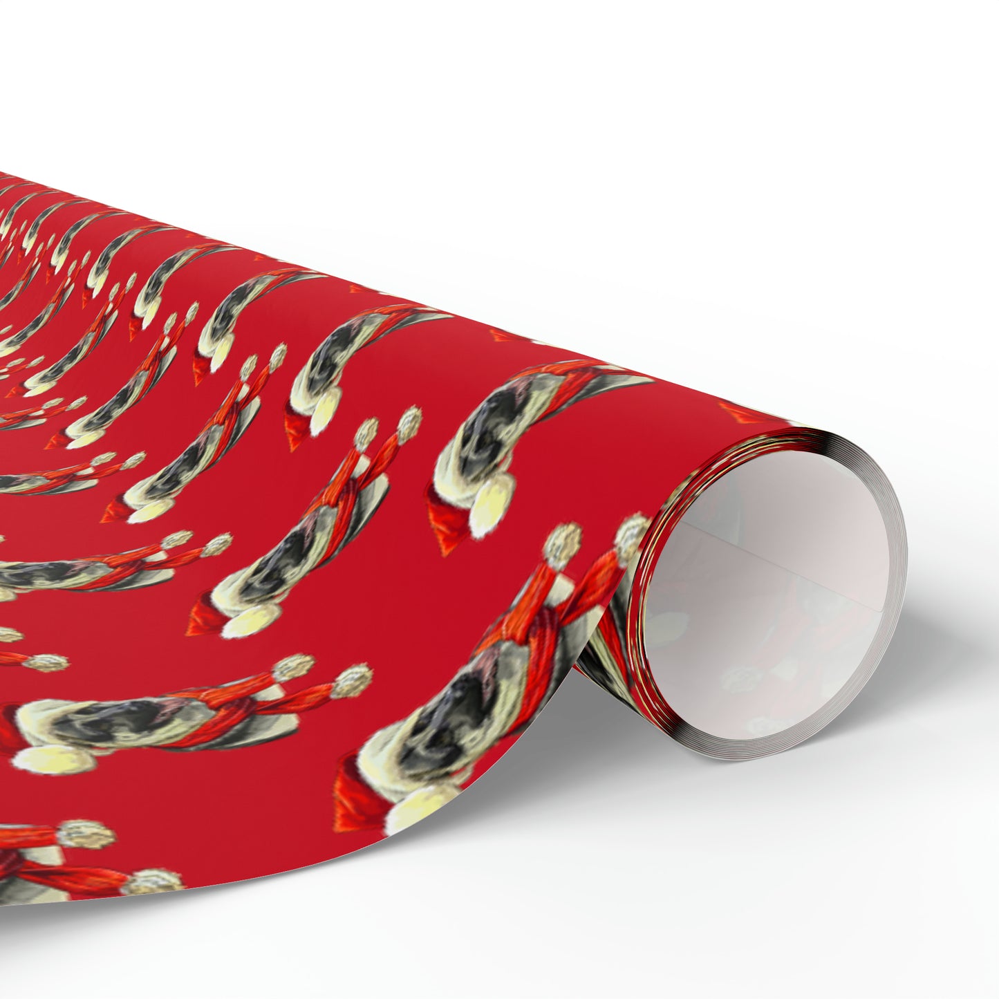 German Shepherd in Santa Hat Wrapping Paper - Red - Finleys Online