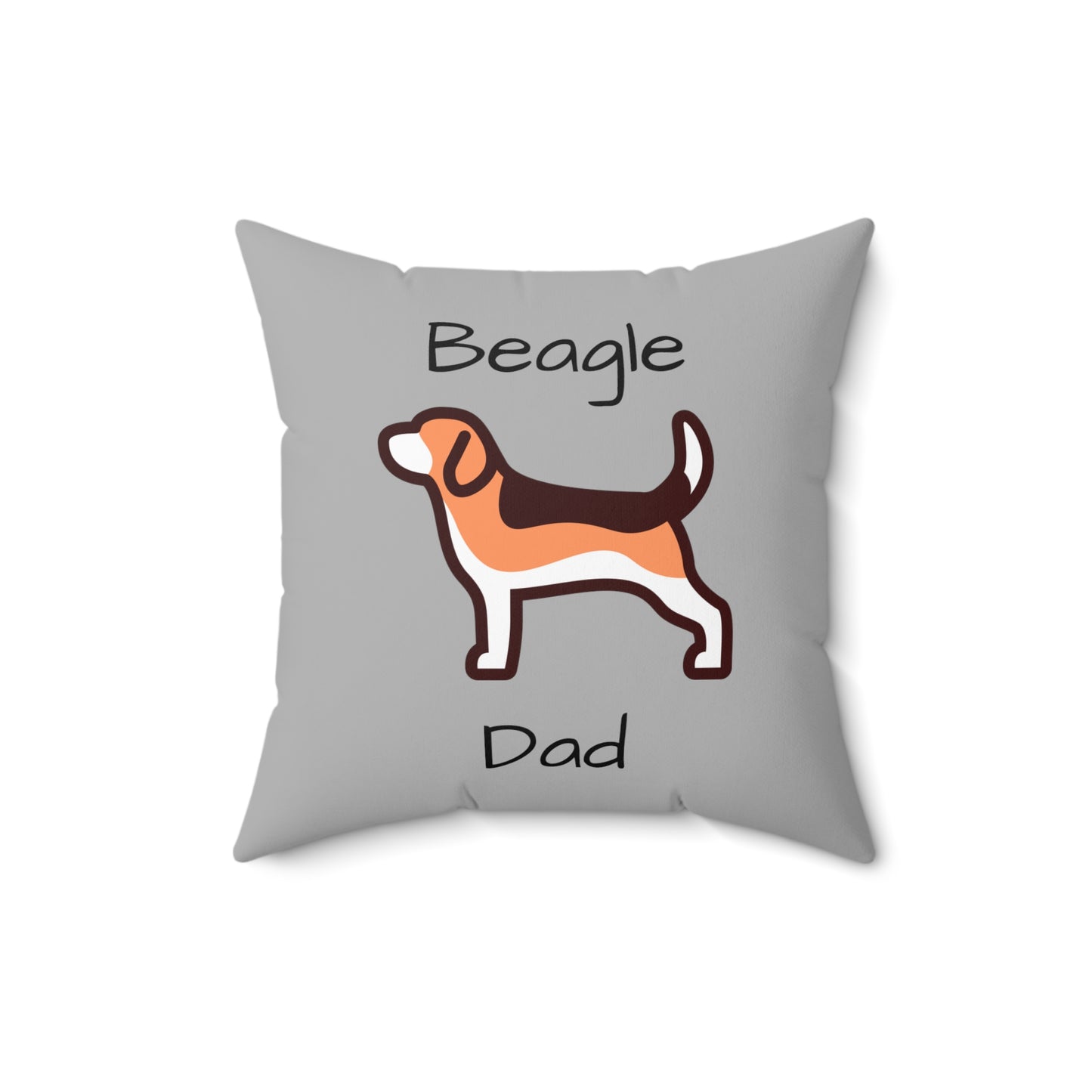 Beagle Dad Spun Polyester Square Pillow - Grey - Finleys Online