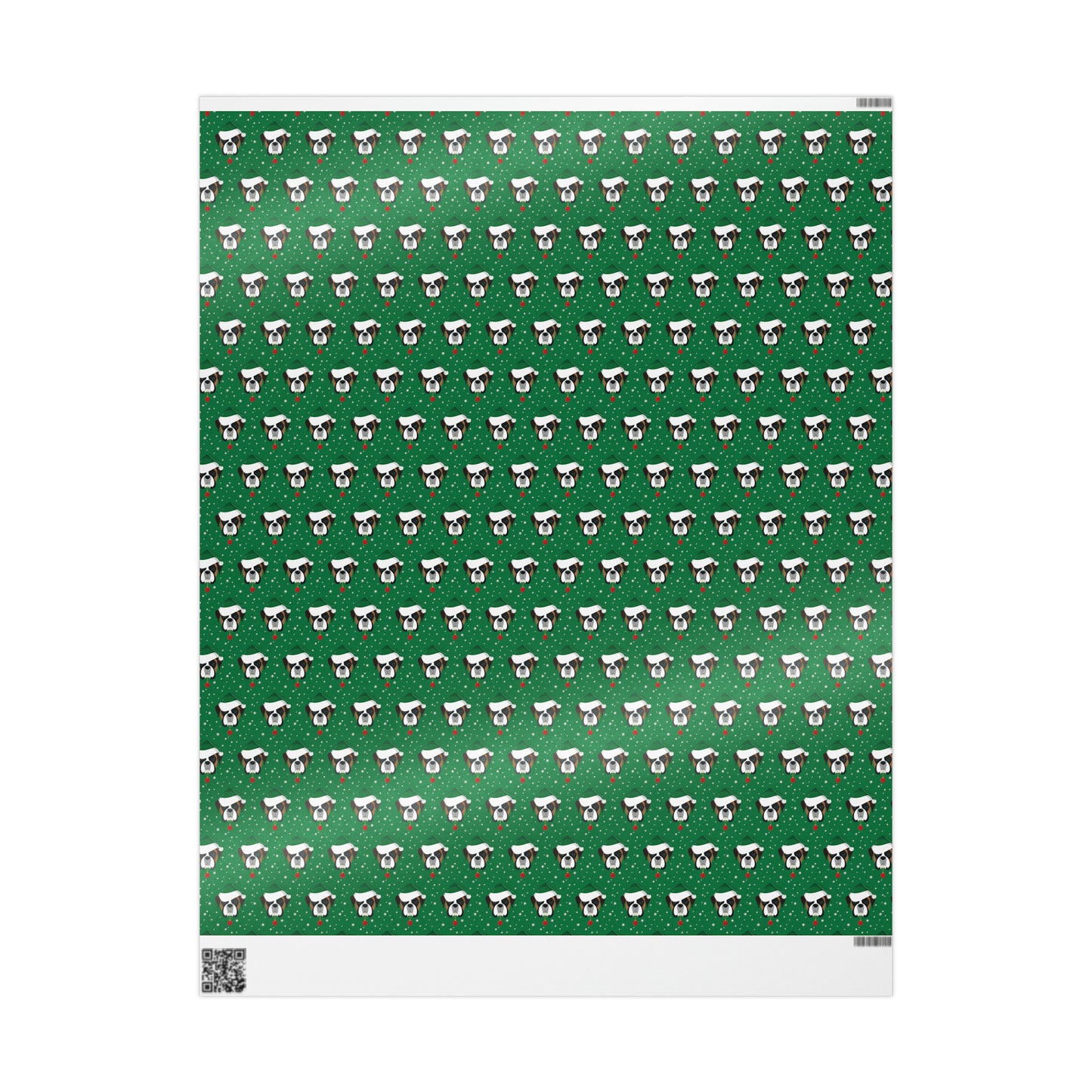 Santa Boxer (dog) Holiday Wrapping Paper - Green - Finleys Online