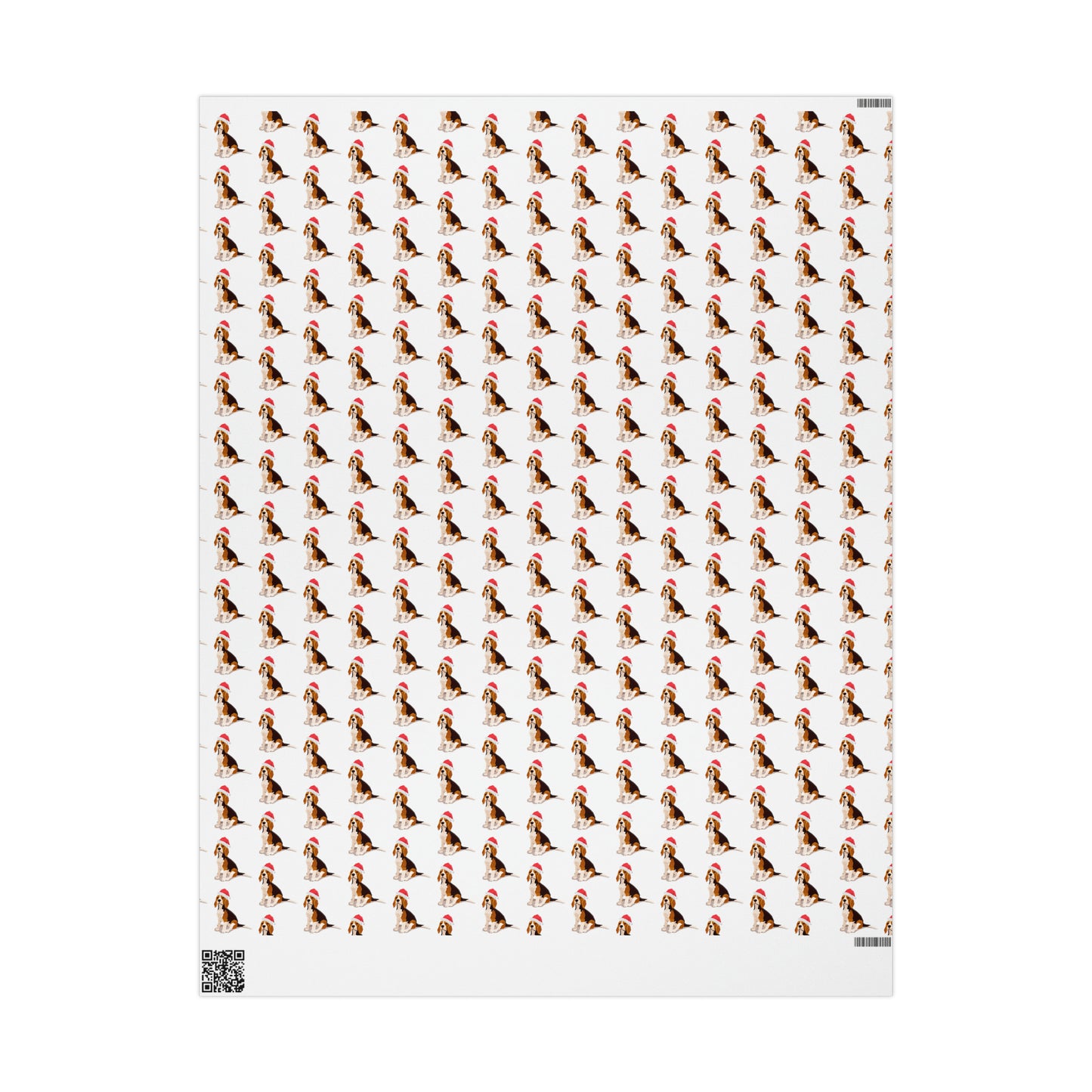 New Sizes: Santa Beagle White Wrapping Paper - Finleys Online