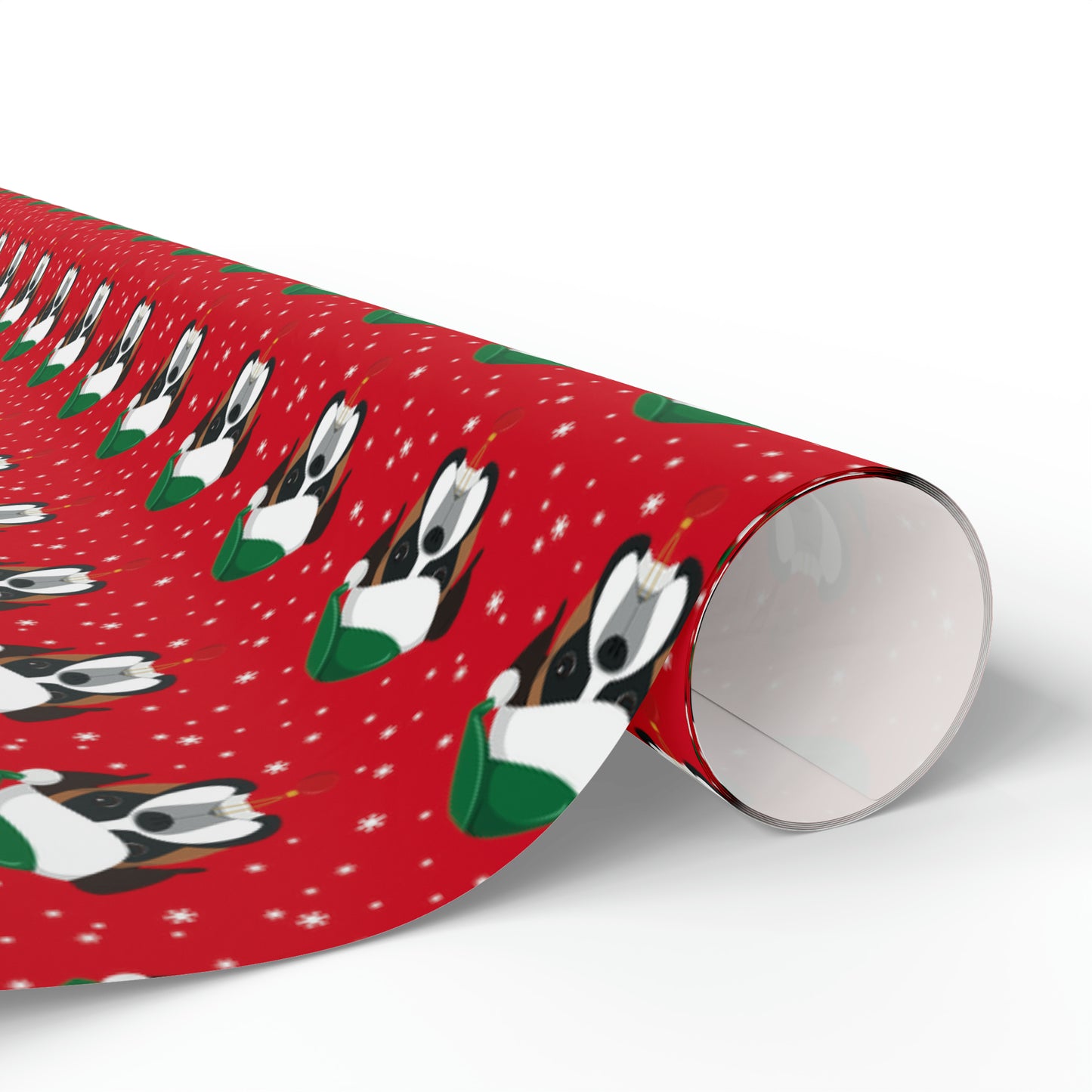 Santa Boxer (dog) Holiday Wrapping Paper - Red - Finleys Online