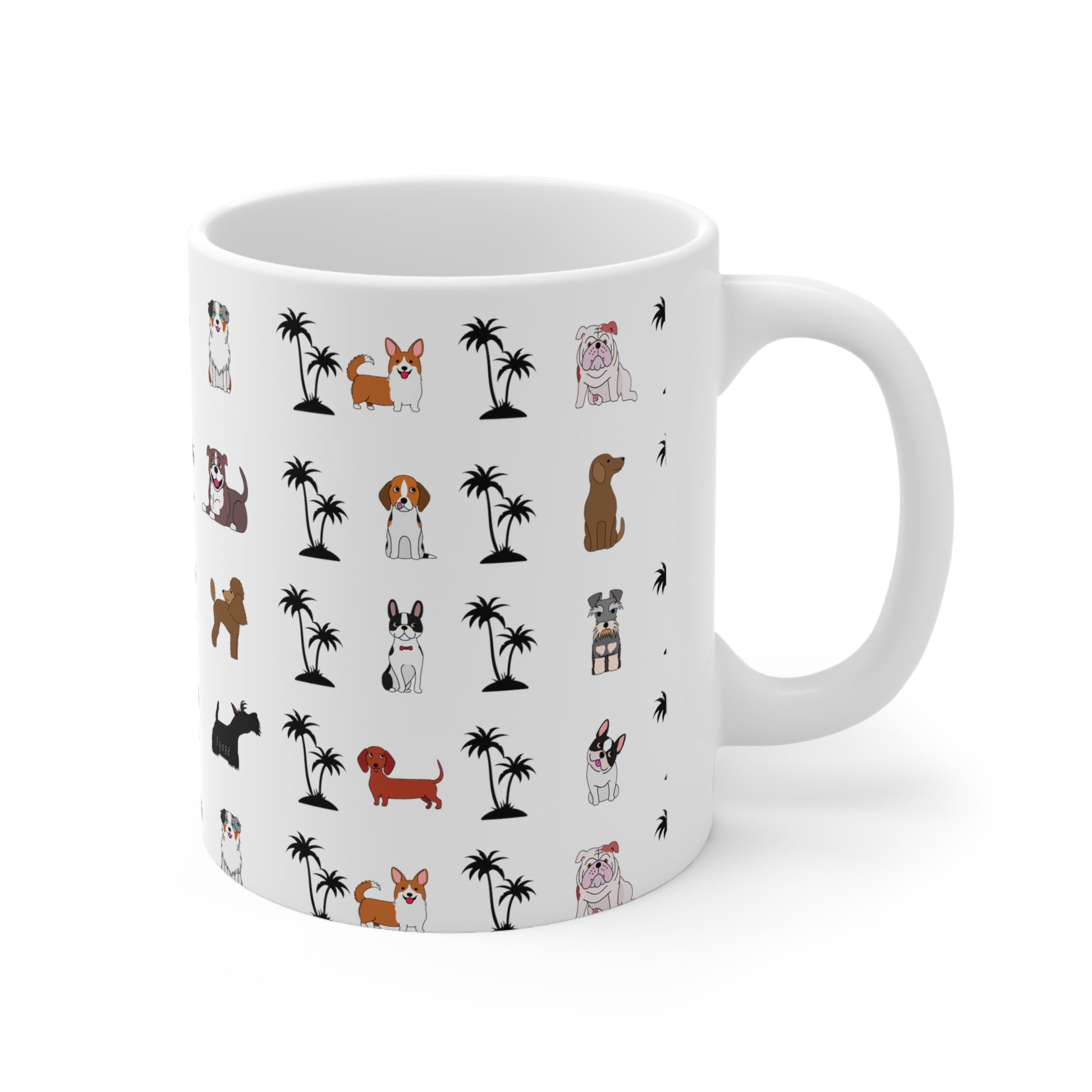 Dogs and Palms Ceramic Mug 11oz - Finleys Online