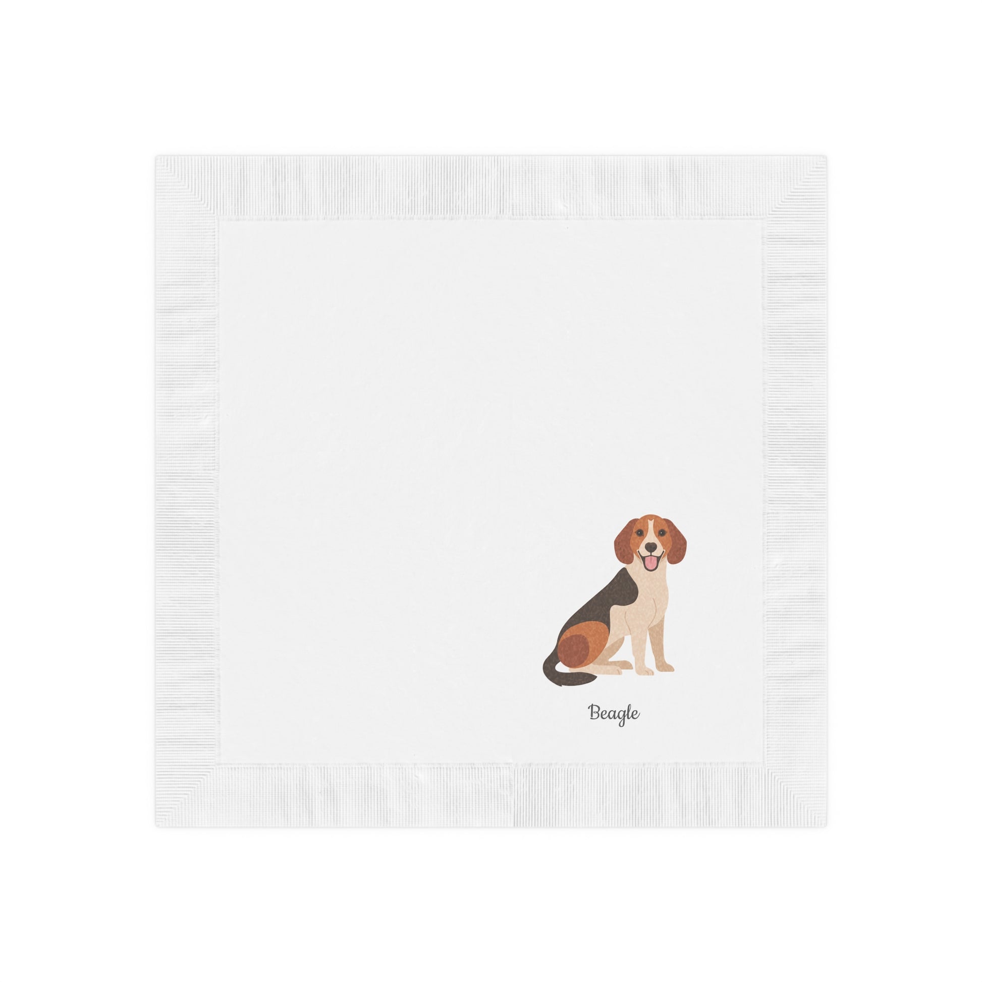 Sitting Beagle White Coined Napkins - Finleys Online