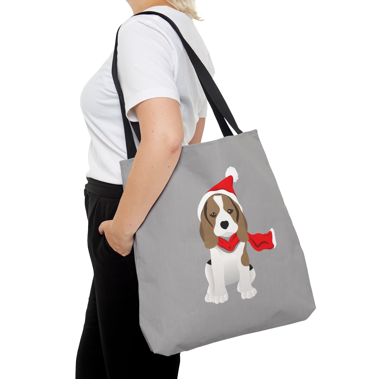 Holiday Beagle Tote - Light Grey - Finleys Online