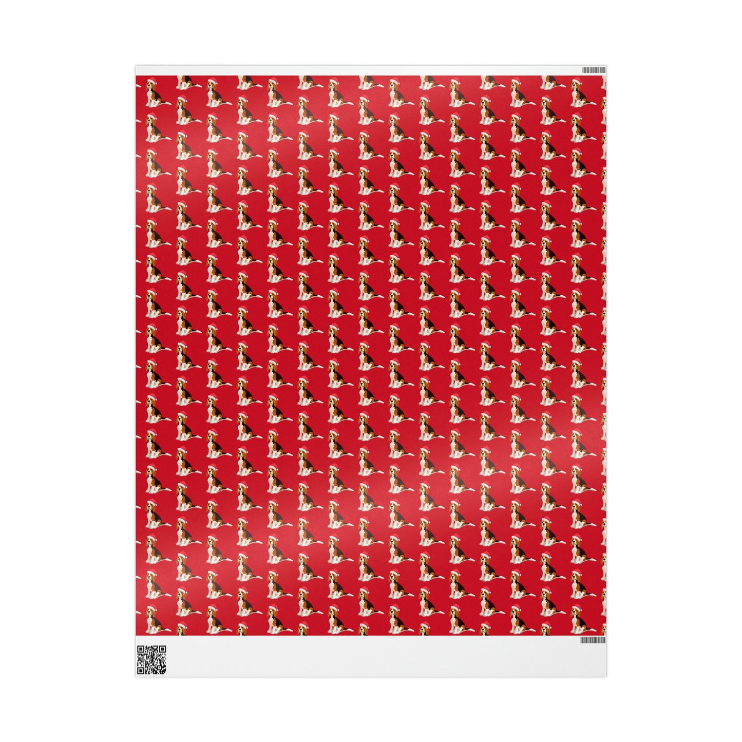 New Sizes: Santa Beagle Red Wrapping Paper - Finleys Online