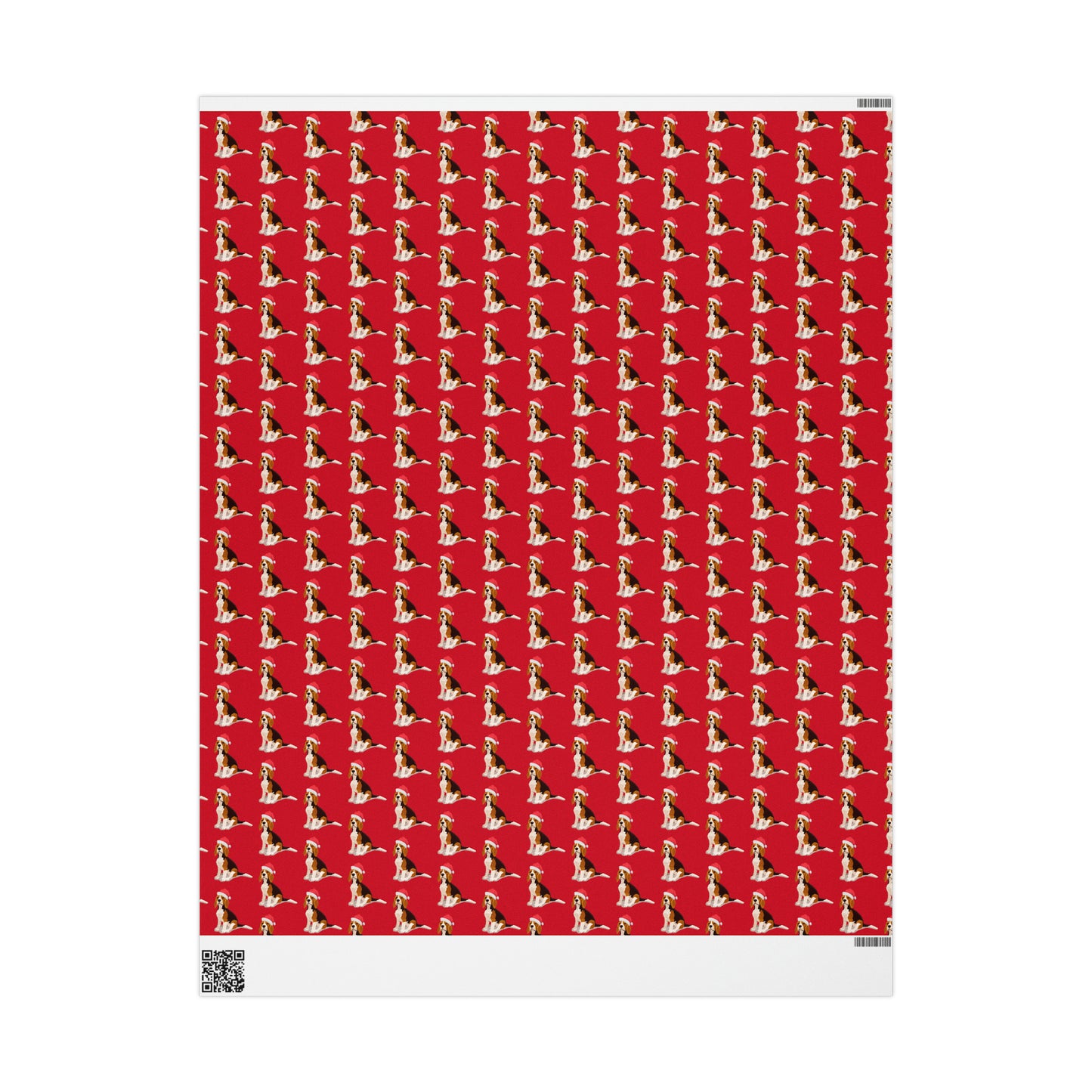 New Sizes: Santa Beagle Red Wrapping Paper - Finleys Online