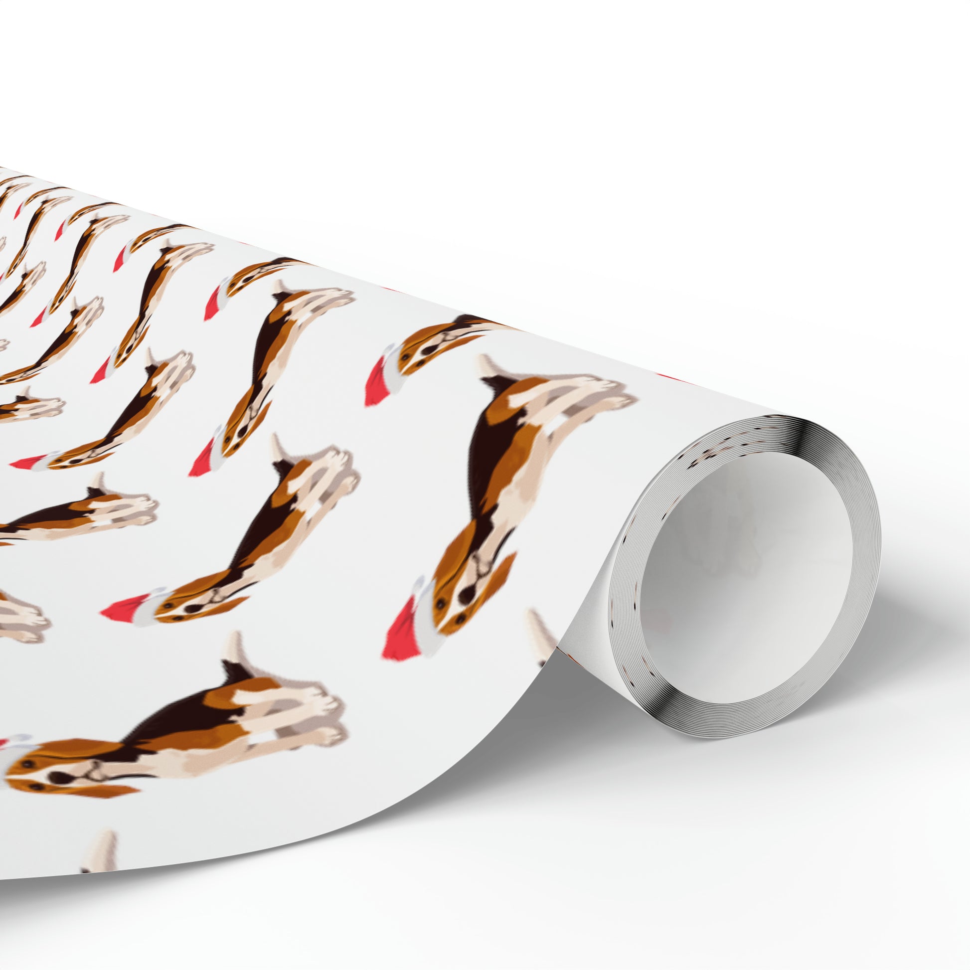 New Sizes: Santa Beagle White Wrapping Paper - Finleys Online