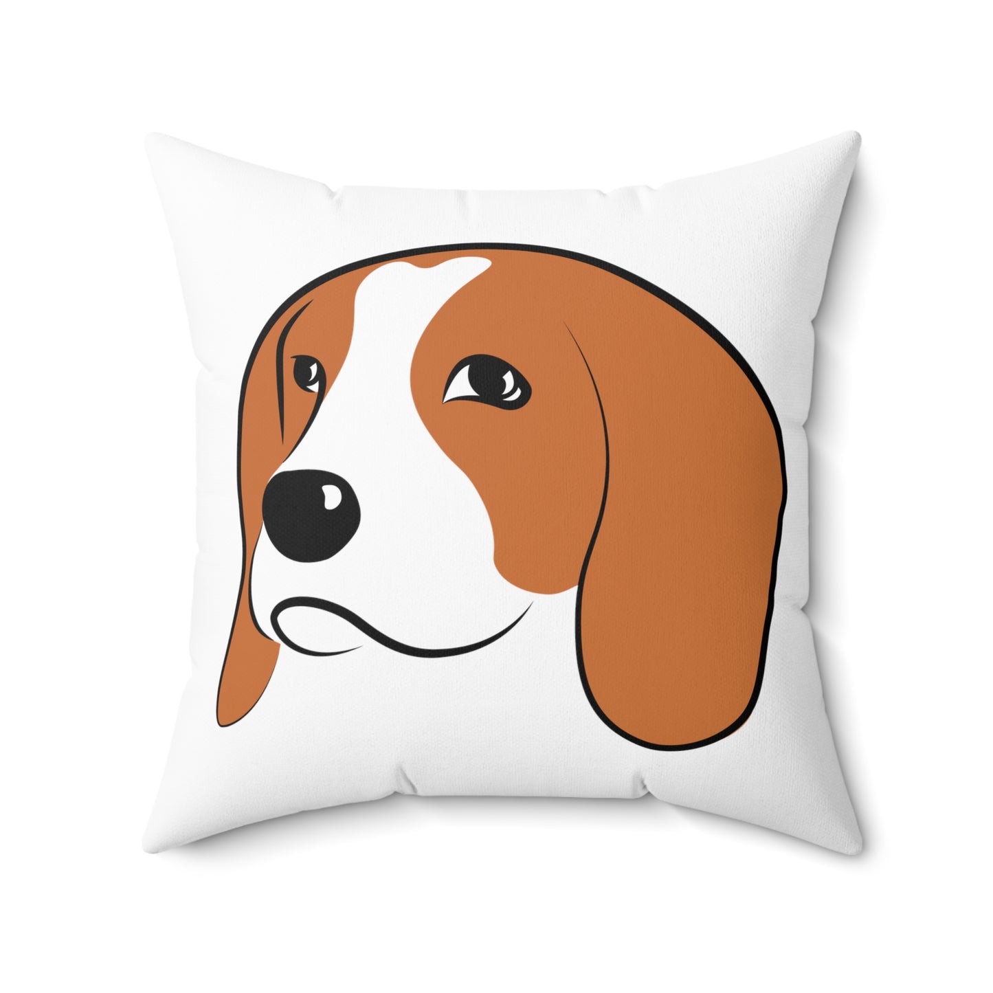 Beagle Face Spun Polyester Square Pillow - Finleys Online