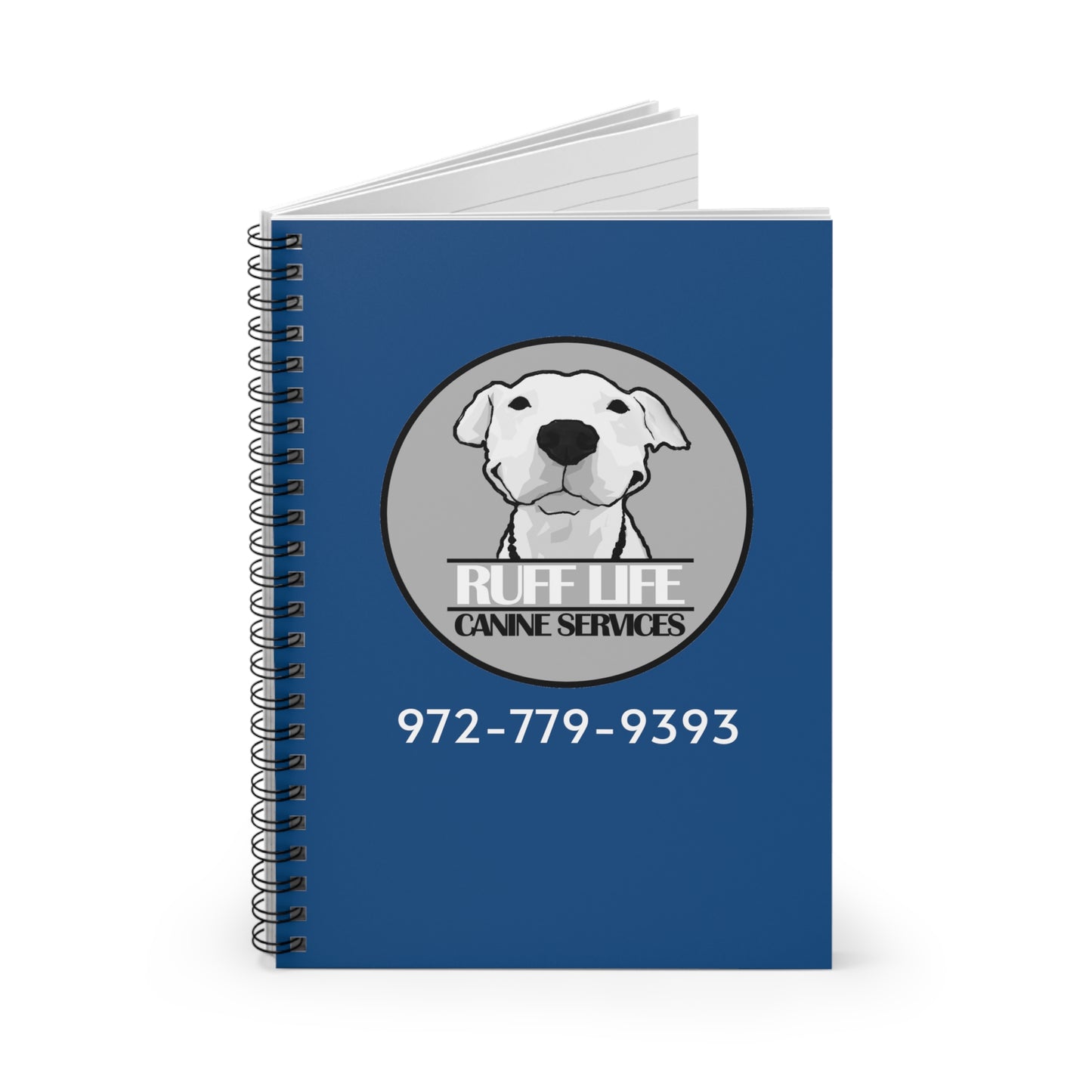 Ruff Life Blue Spiral Notebook - Ruled Line