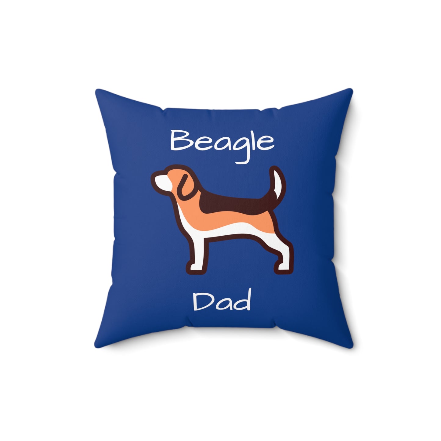 Beagle Dad Spun Polyester Square Pillow - Navy Blue - Finleys Online