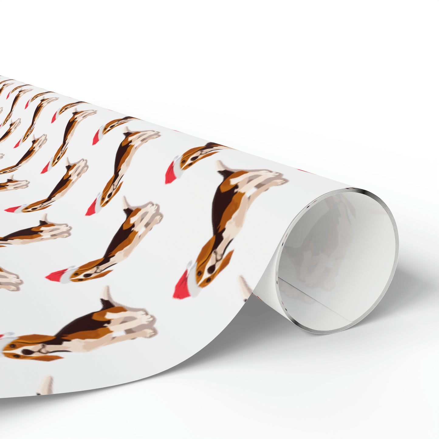 New Sizes: Santa Beagle White Wrapping Paper - Finleys Online