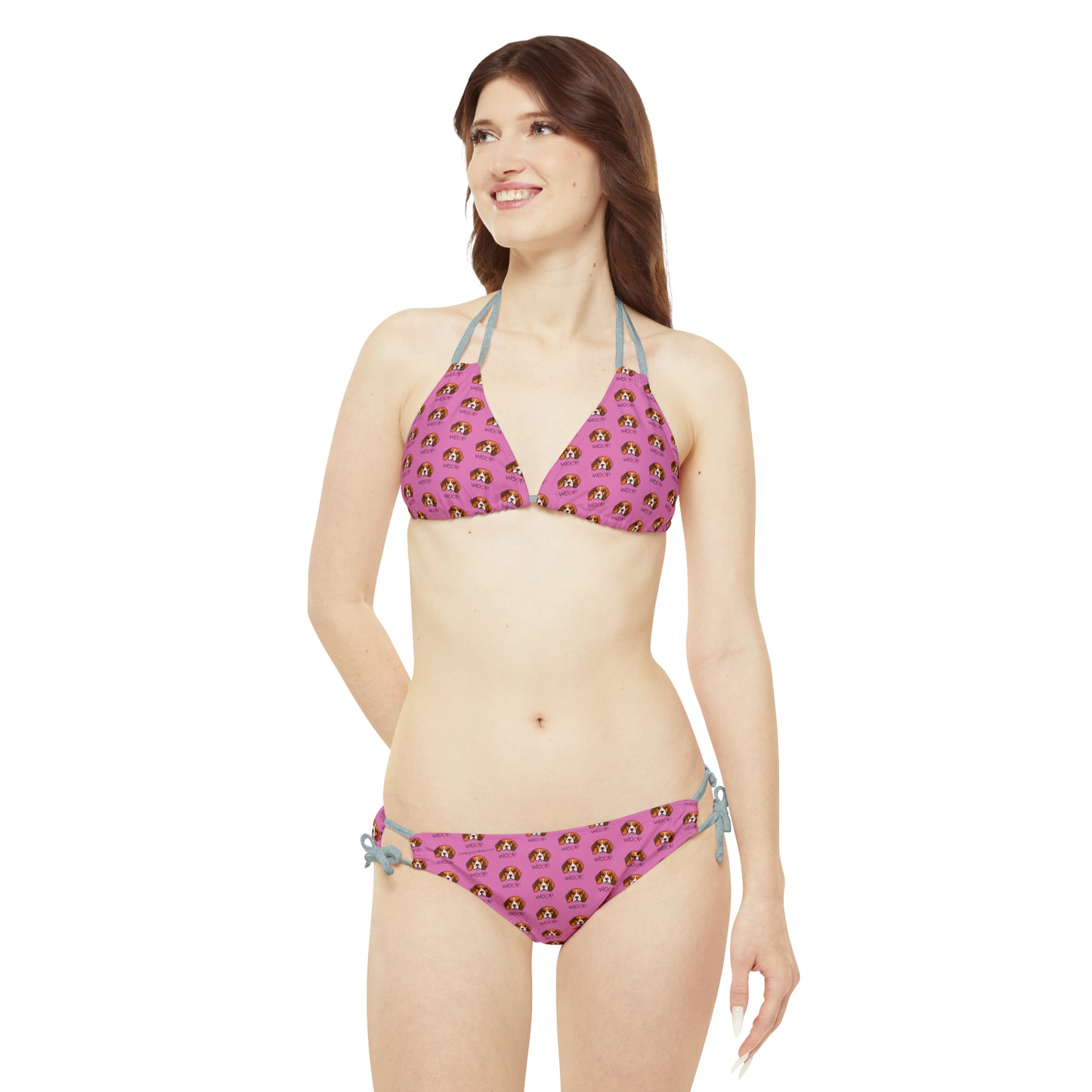 Beagle Woof! Strappy Bikini Set - Pink - Finleys Online