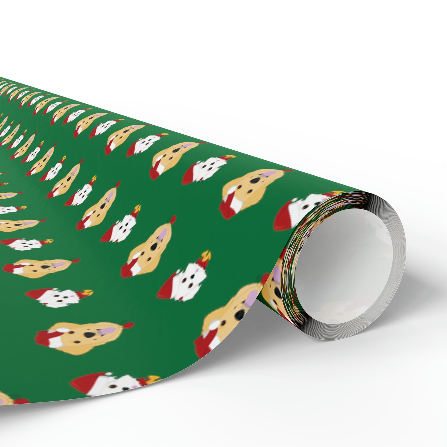 Golden Retriever & Maltipoo Holiday Wrapping Paper - Green - Finleys Online