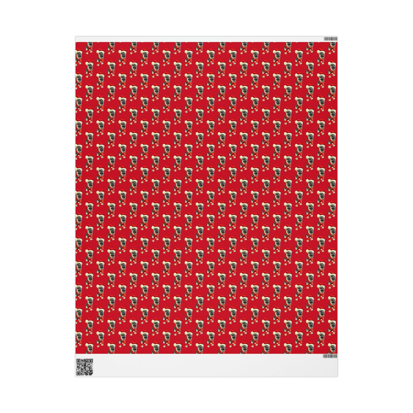 German Shepherd in Santa Hat Wrapping Paper - Red - Finleys Online