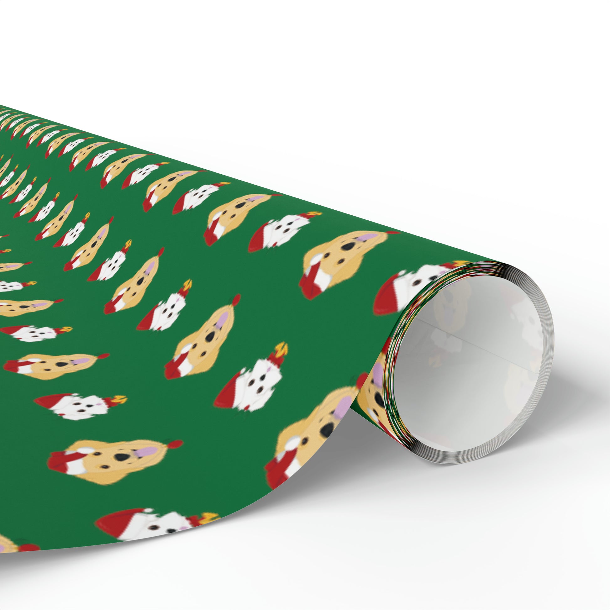 Golden Retriever & Maltipoo Holiday Wrapping Paper - Green - Finleys Online