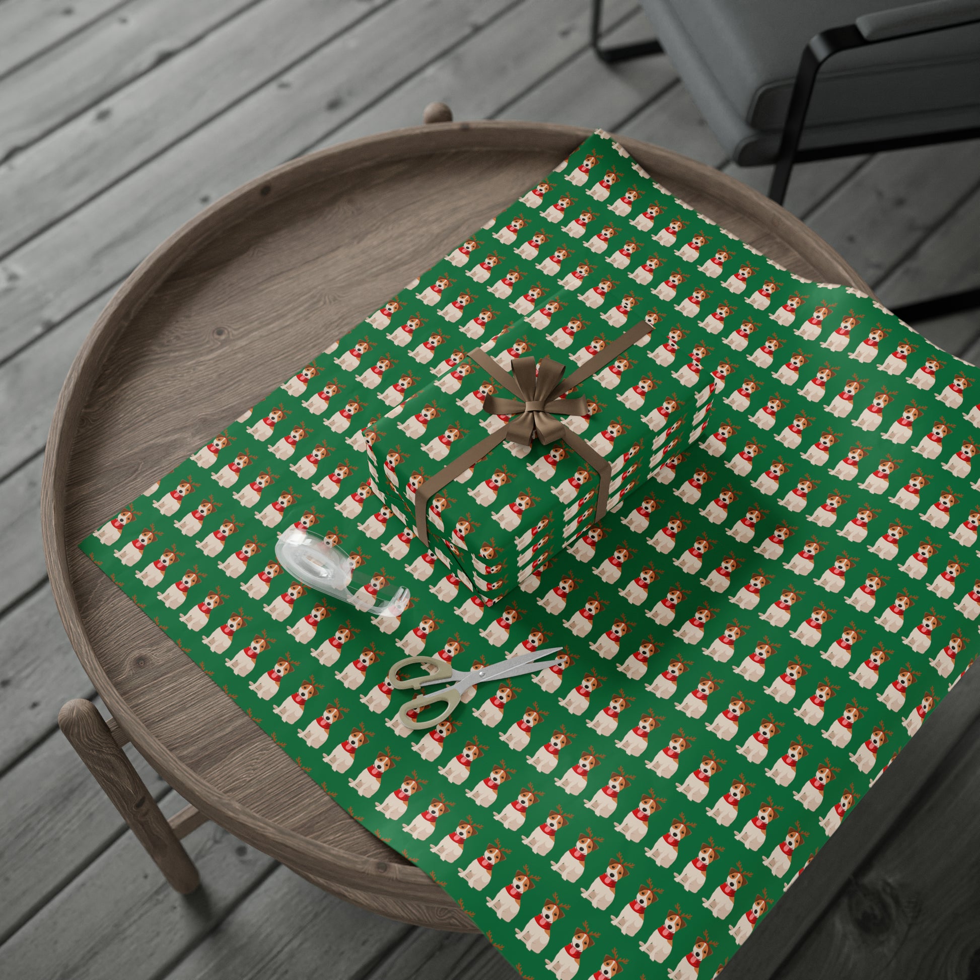 Jack Russel Green Wrapping Paper - Finleys Online