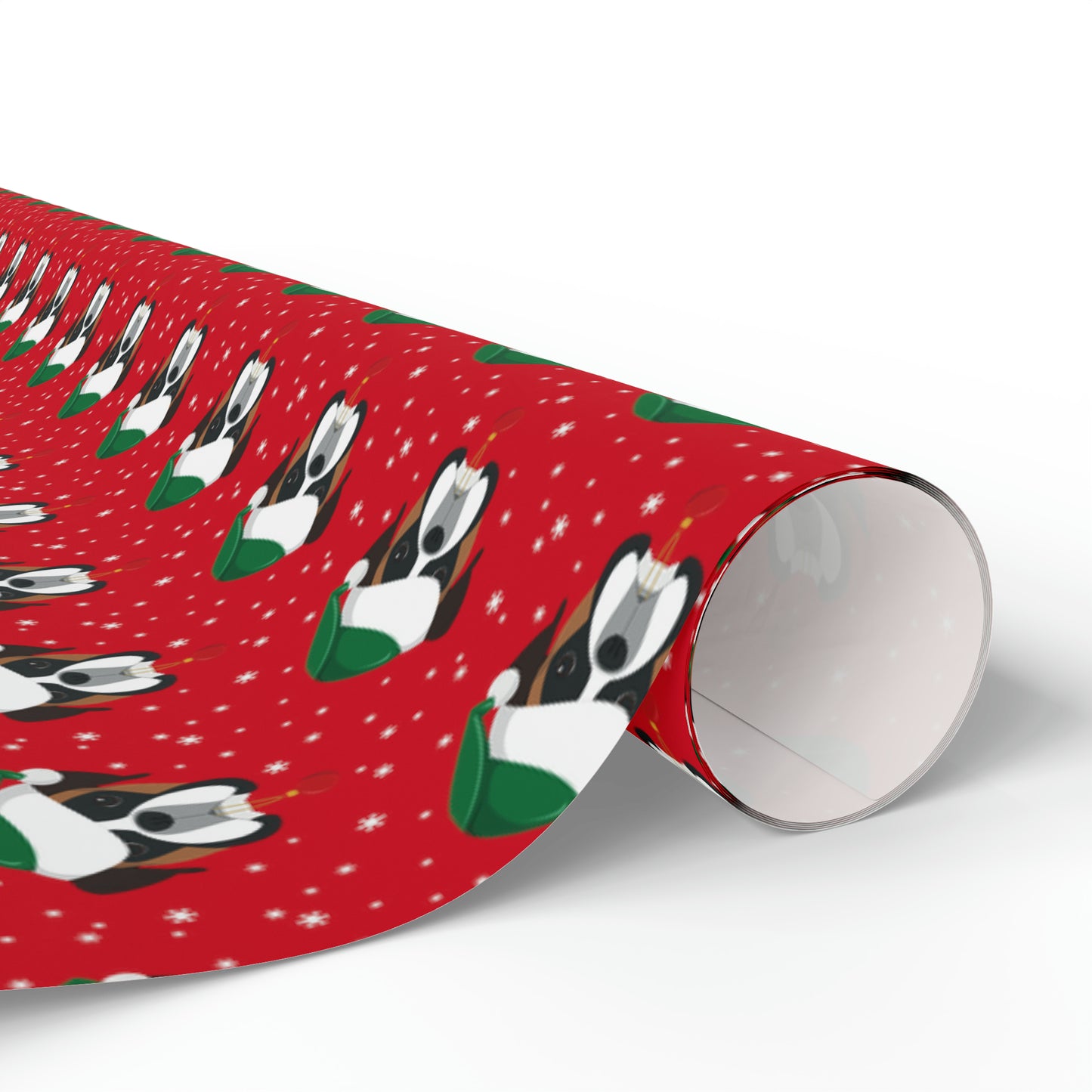 Santa Boxer (dog) Holiday Wrapping Paper - Red - Finleys Online