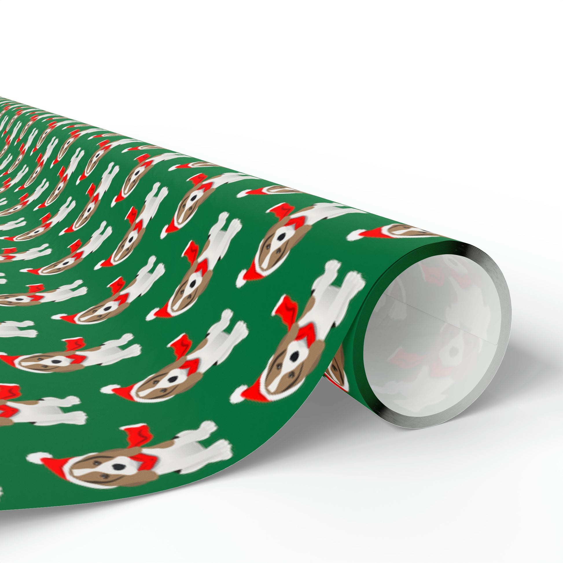 New Sizes: Beagle Puppy Green Wrapping Paper - Finleys Online