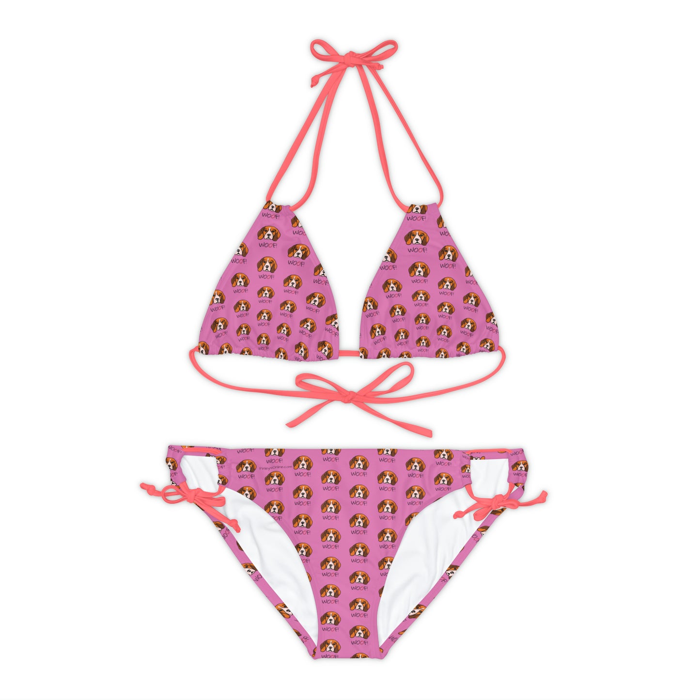 Beagle Woof! Strappy Bikini Set - Pink - Finleys Online