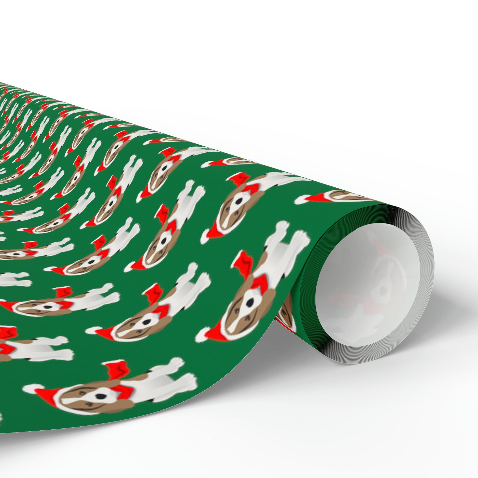 New Sizes: Beagle Puppy Green Wrapping Paper - Finleys Online