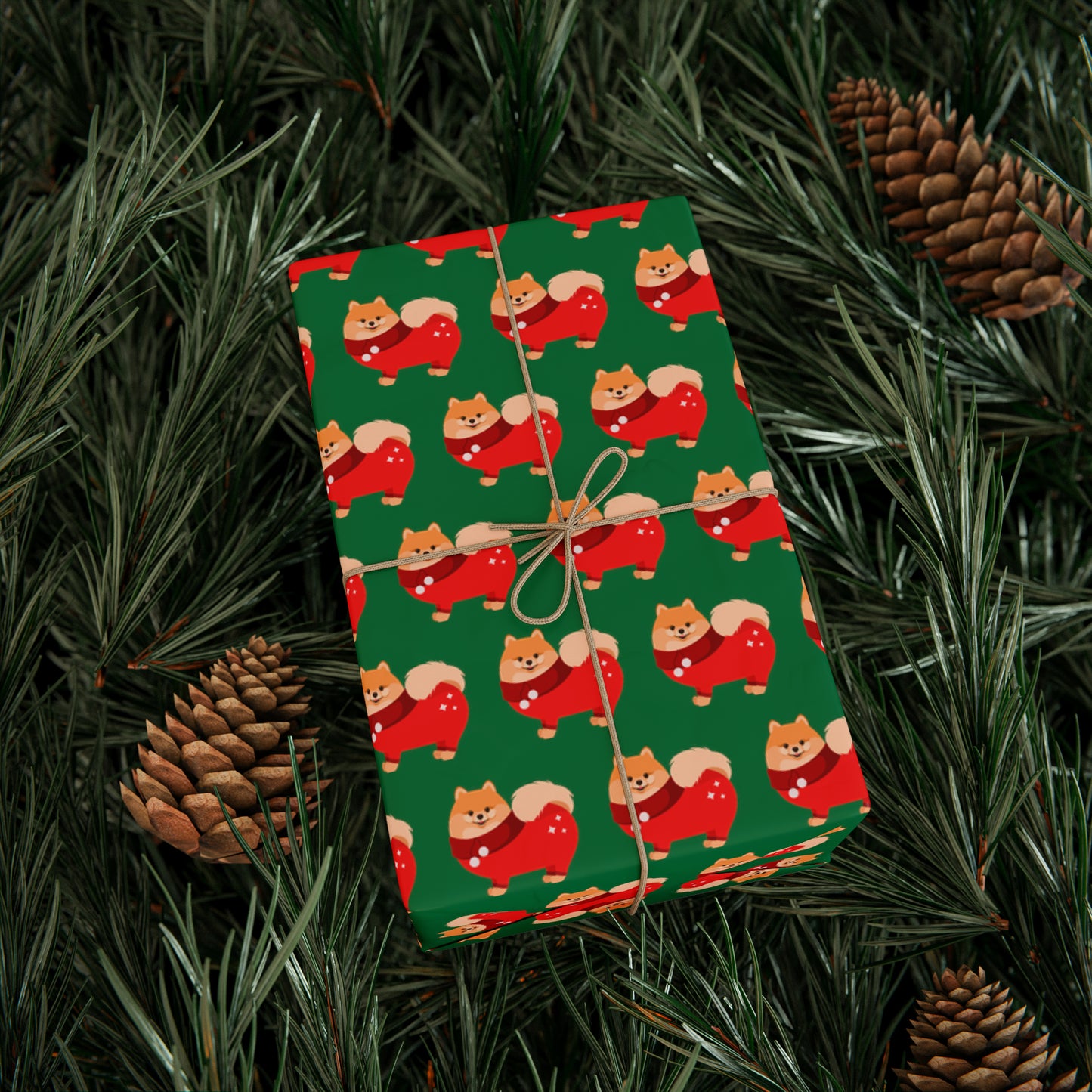 Pomeranian Green Wrapping Paper - Finleys Online