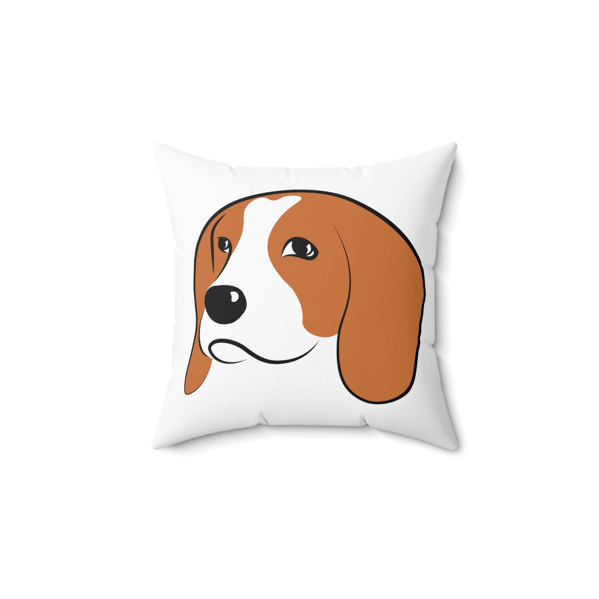 Beagle Face Spun Polyester Square Pillow - Finleys Online