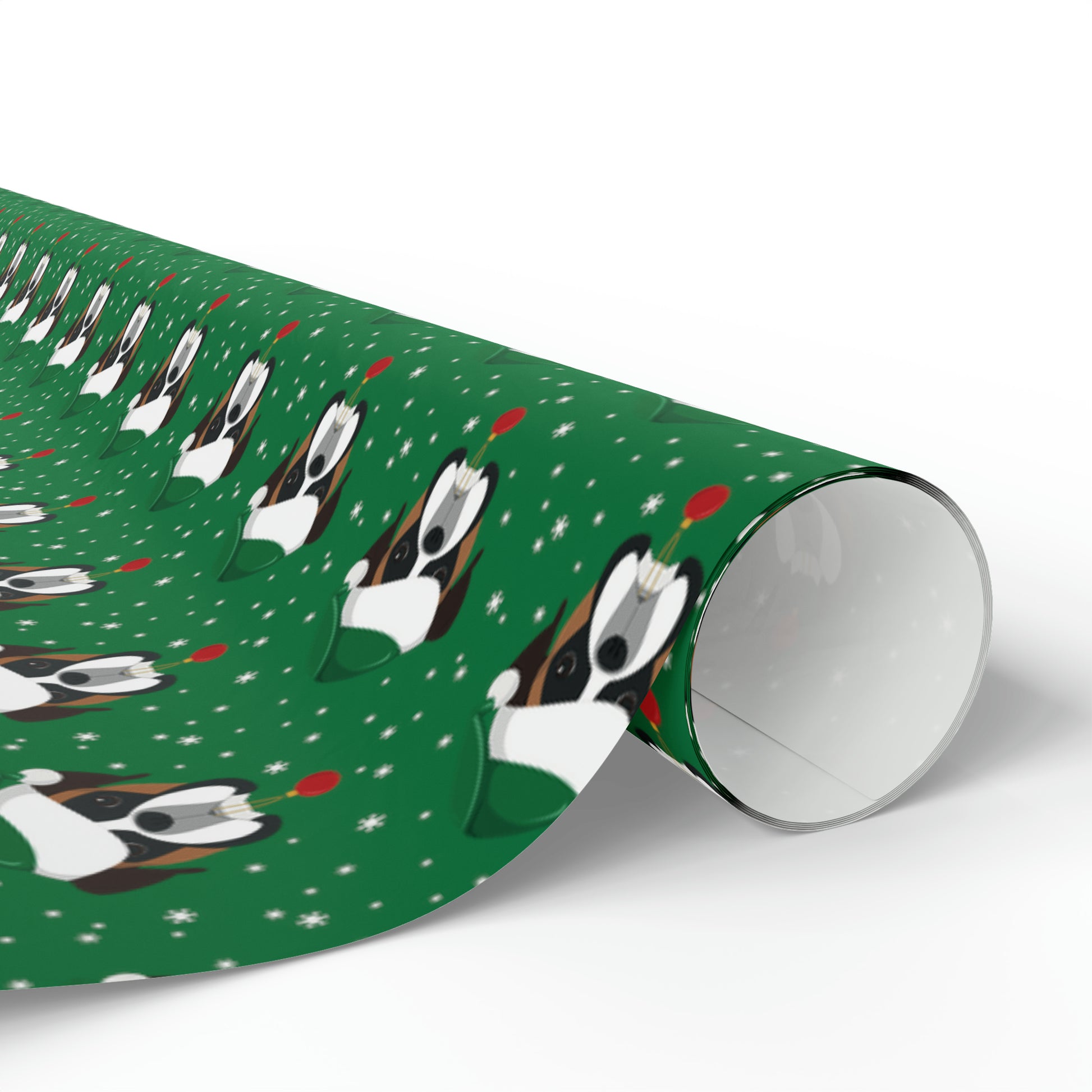 Santa Boxer (dog) Holiday Wrapping Paper - Green - Finleys Online