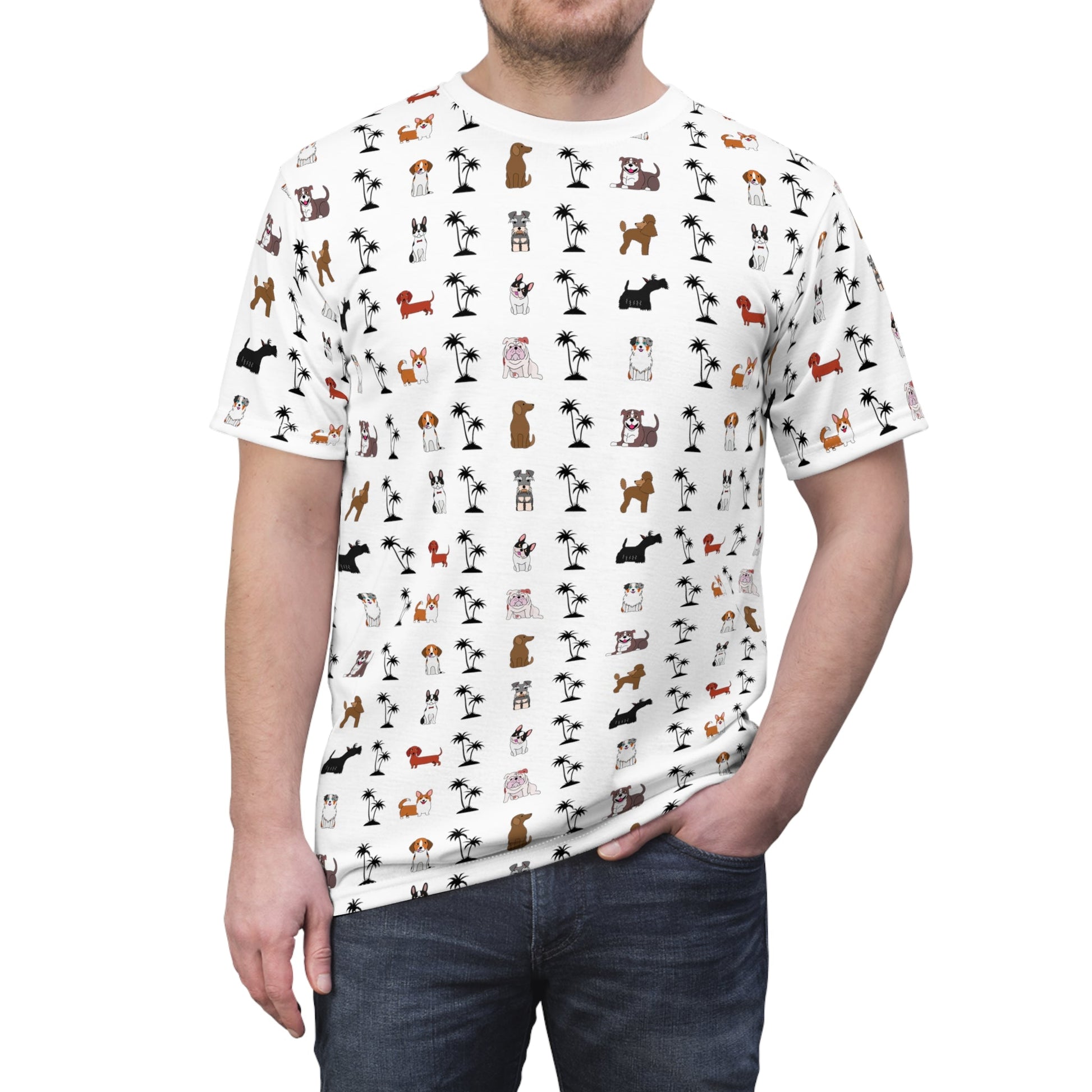 All Dogs and Palms Unisex Cut & Sew Tee - Clearance - Finleys Online