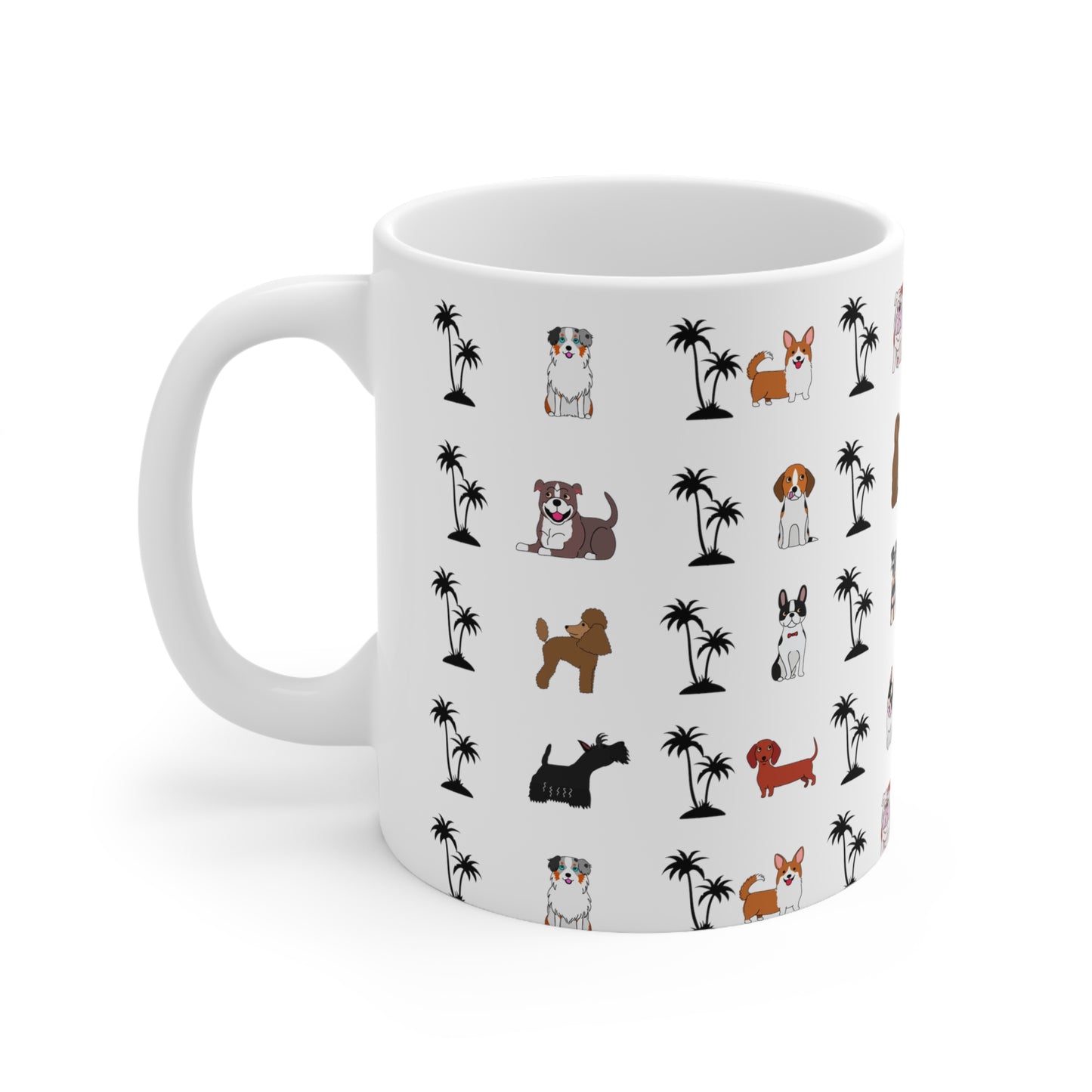 Dogs and Palms Ceramic Mug 11oz - Finleys Online