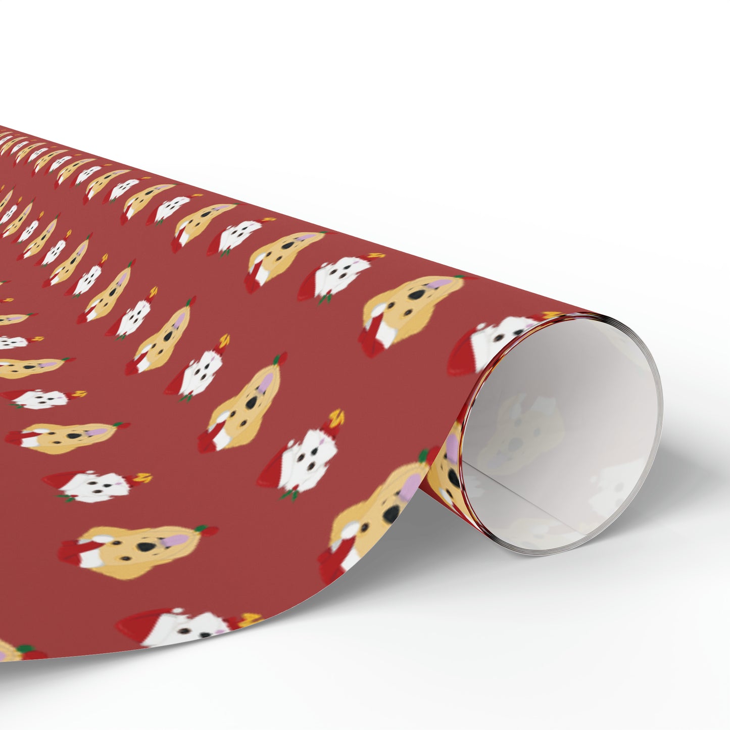 Golden Retriever & Maltipoo Holiday Wrapping Paper - Red - Finleys Online