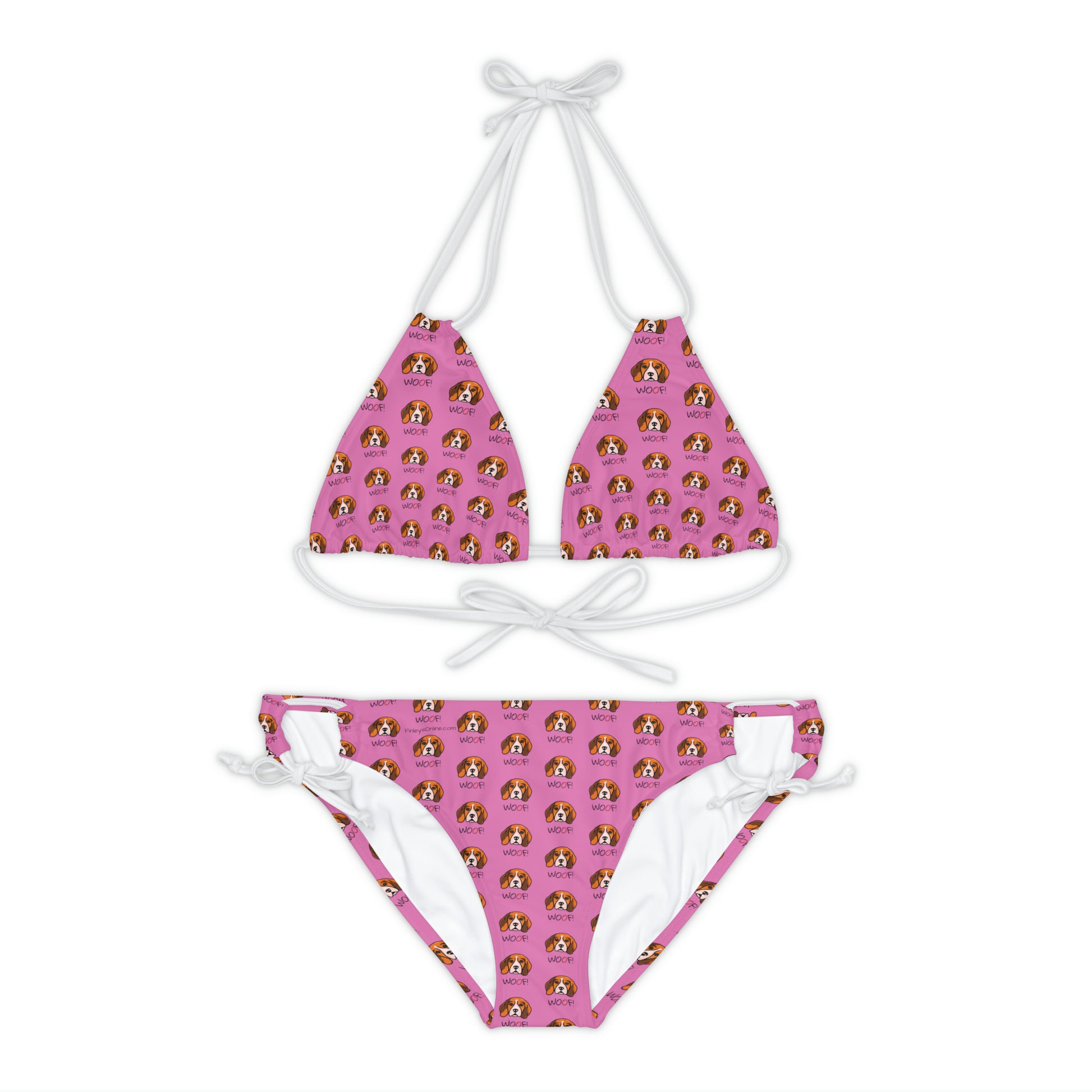 Beagle Woof! Strappy Bikini Set - Pink - Finleys Online