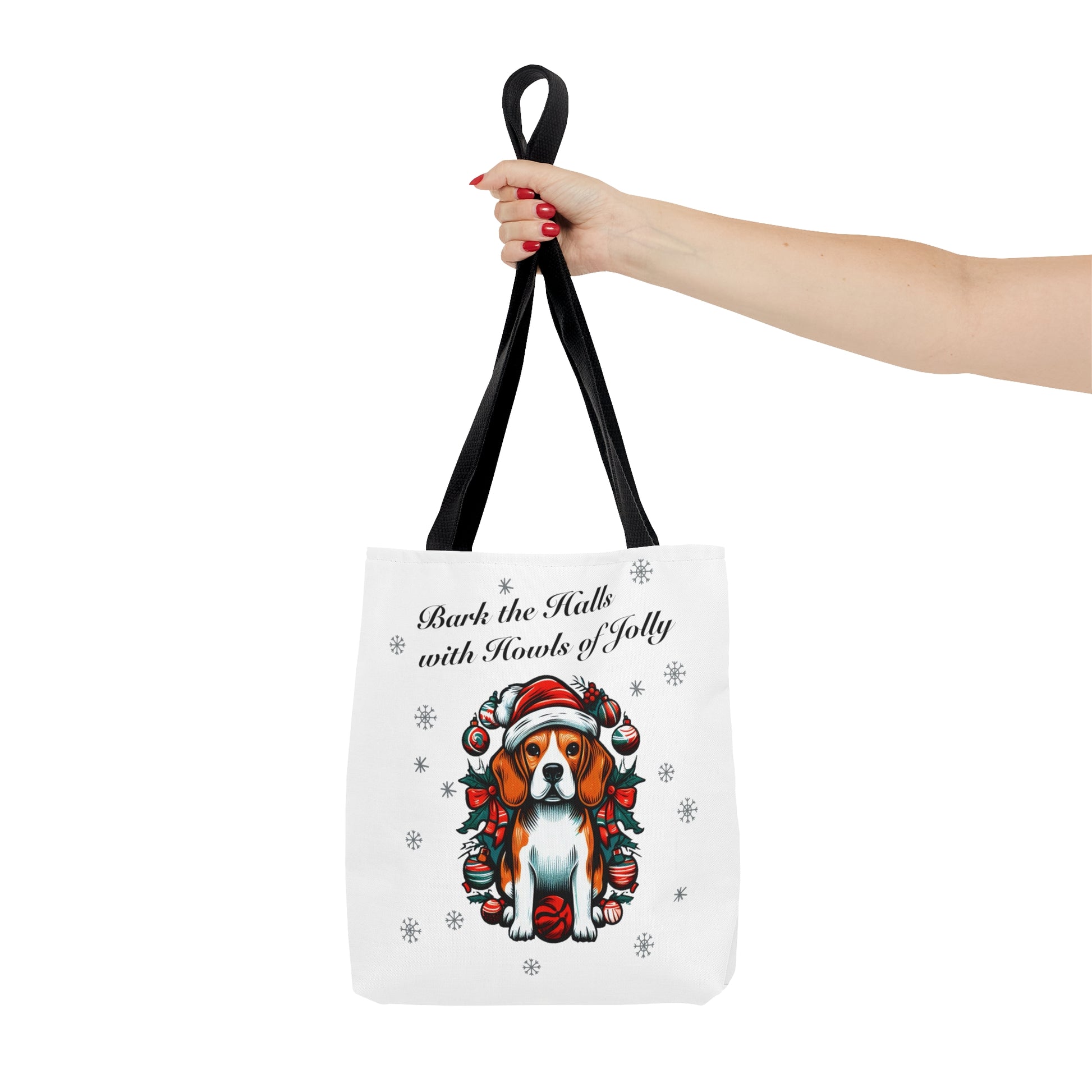 "Bark the Halls with Howls of Jolly" Beagle Tote Bag - Finleys Online