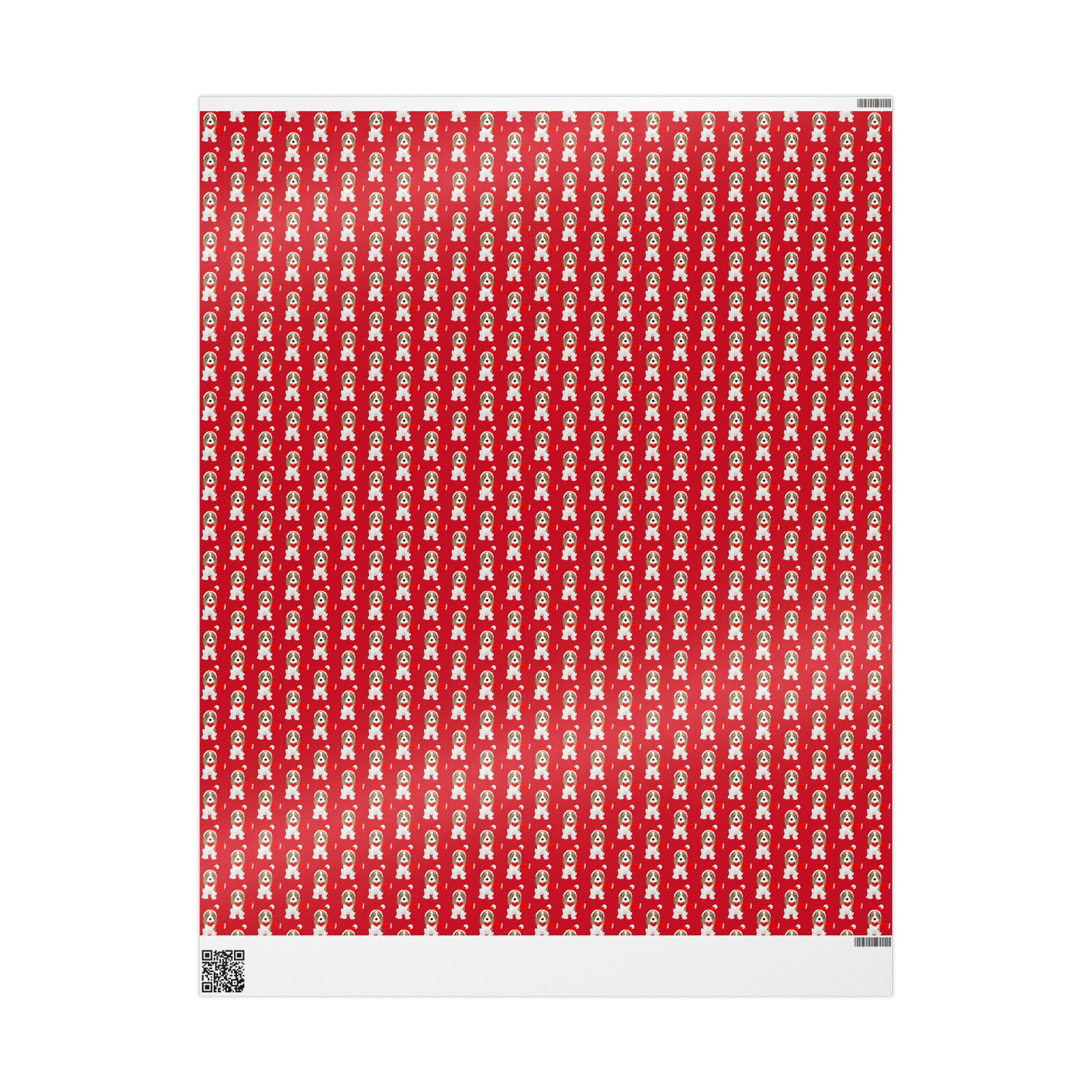 New Sizes: Beagle Puppy Red Wrapping Paper - Finleys Online